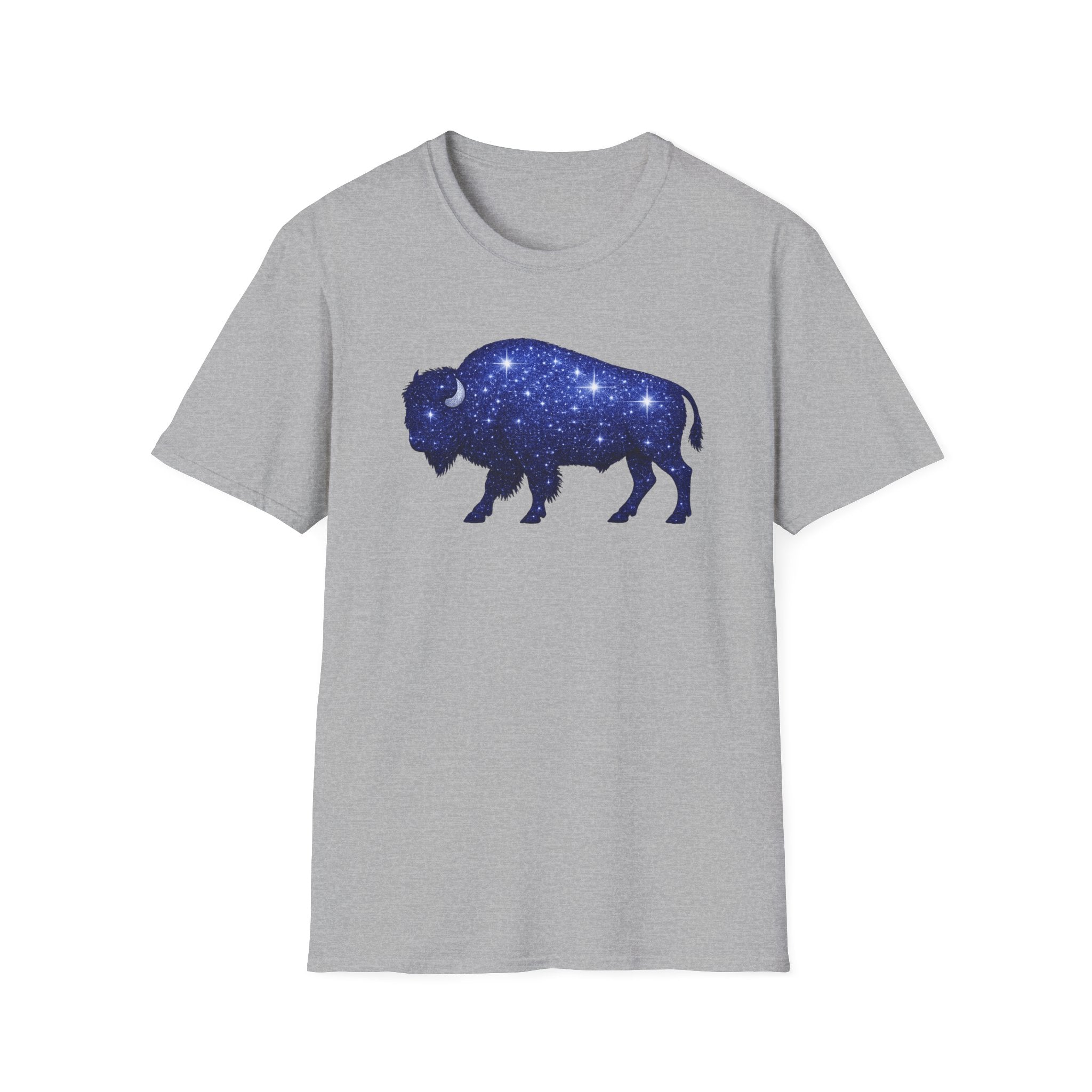 Starry Buffalo T-Shirt | Night Sky Bison Silhouette