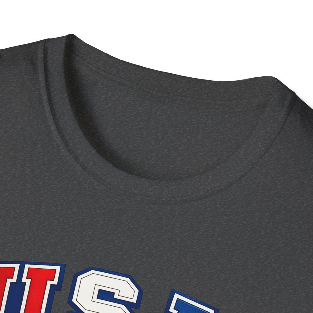USA Gold Hockey 2K8 T-Shirt — American Flag Hockey Helmet Graphic Tee