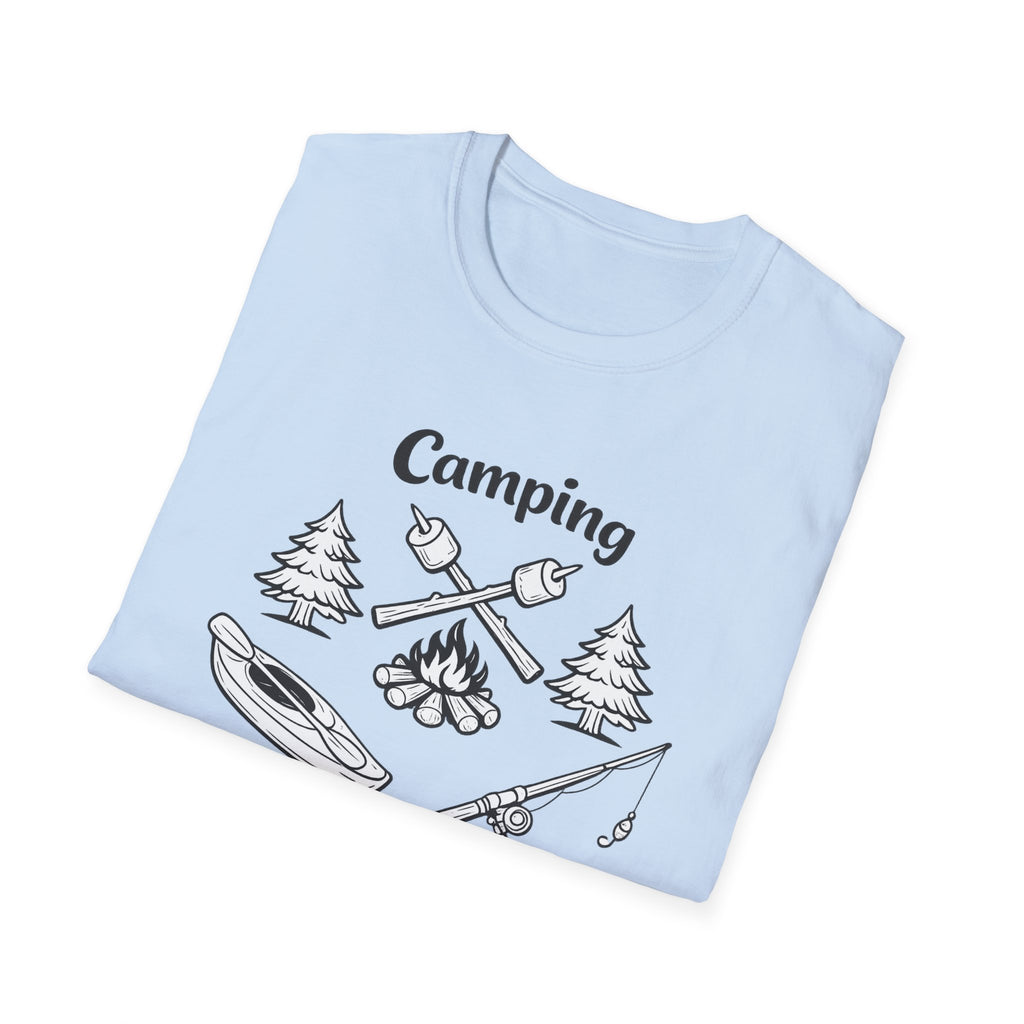 Camping Crew T-Shirt | Camping Icons, Kayak, Campfire, Fishing