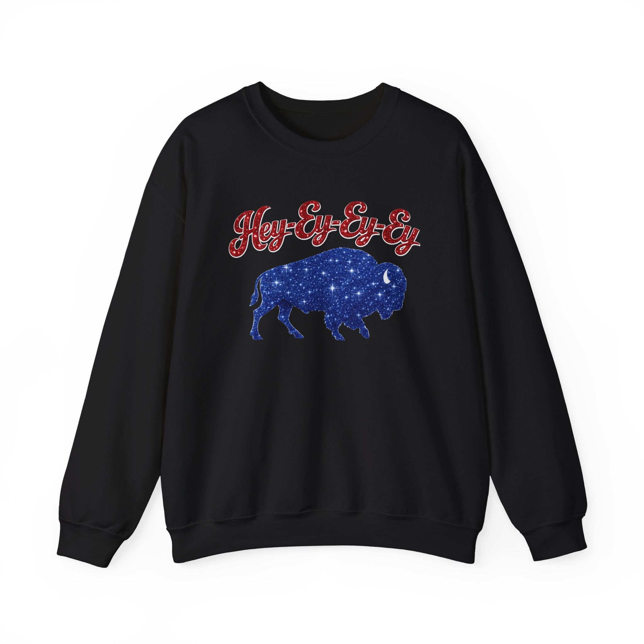 Hey-Ey-Ey Buffalo crewneck sweatshirt | Starry silhouette, rustic buffalo
