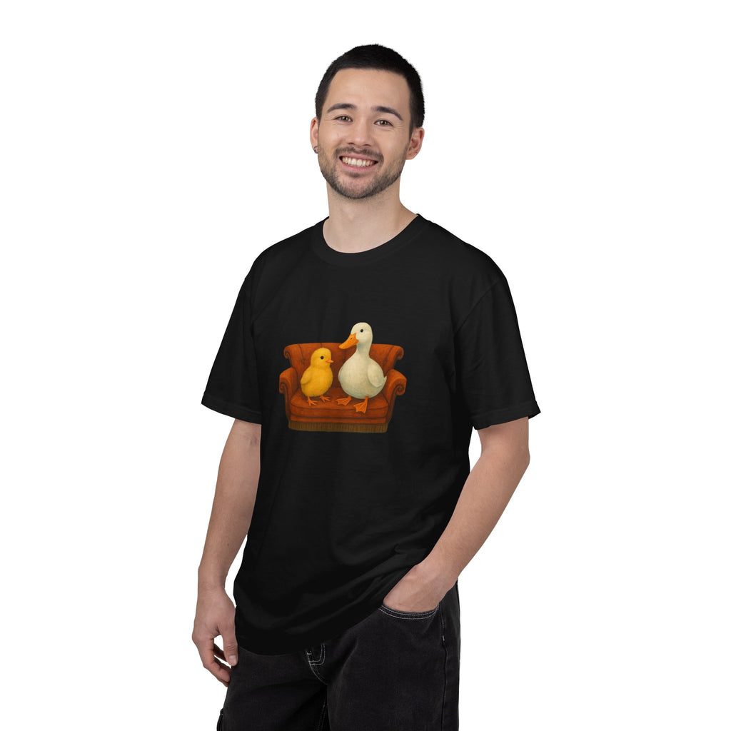 Duck and Chick on Couch T-Shirt | Cute Animal Illustration