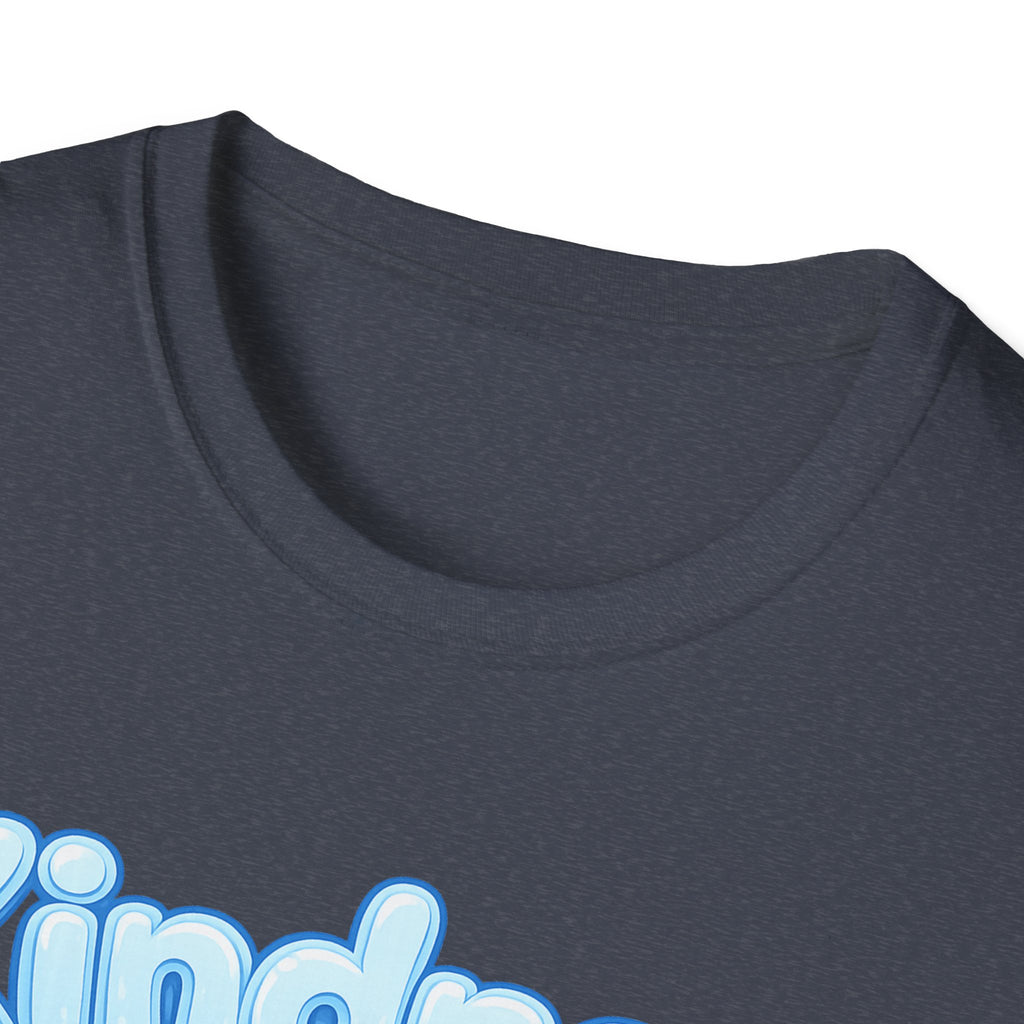 Kindness bubble text T-Shirt | Positive message, pastel blue lettering
