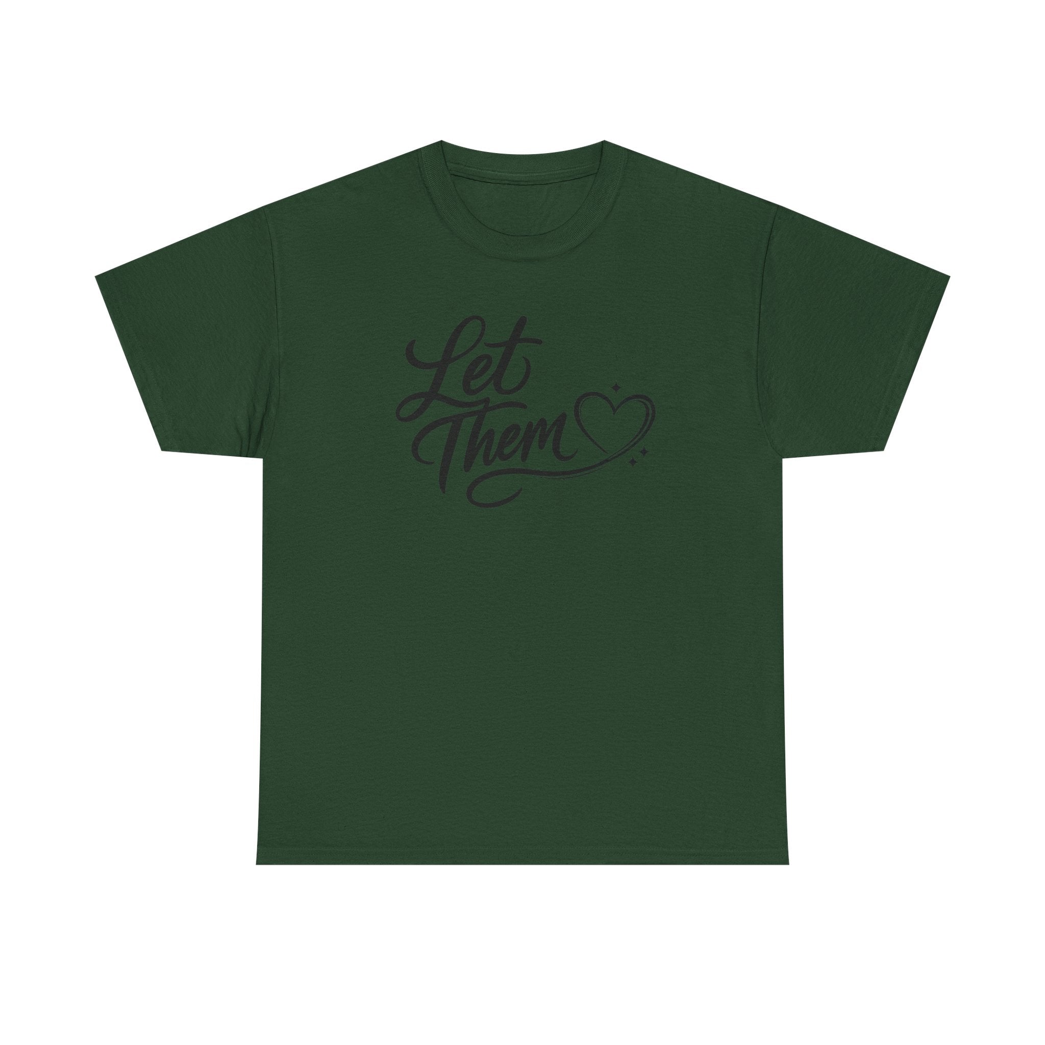 Let Them Script Heart T-Shirt | Handlettered Typography, Minimal Tee