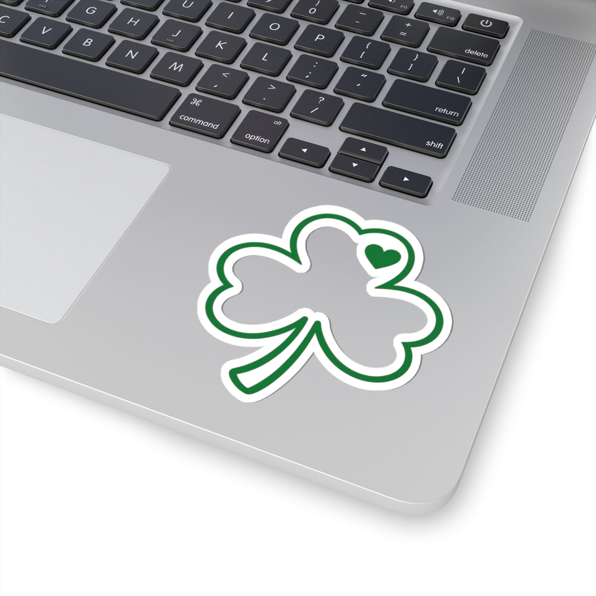 Green Shamrock Heart Sticker | Kiss-Cut Sticker