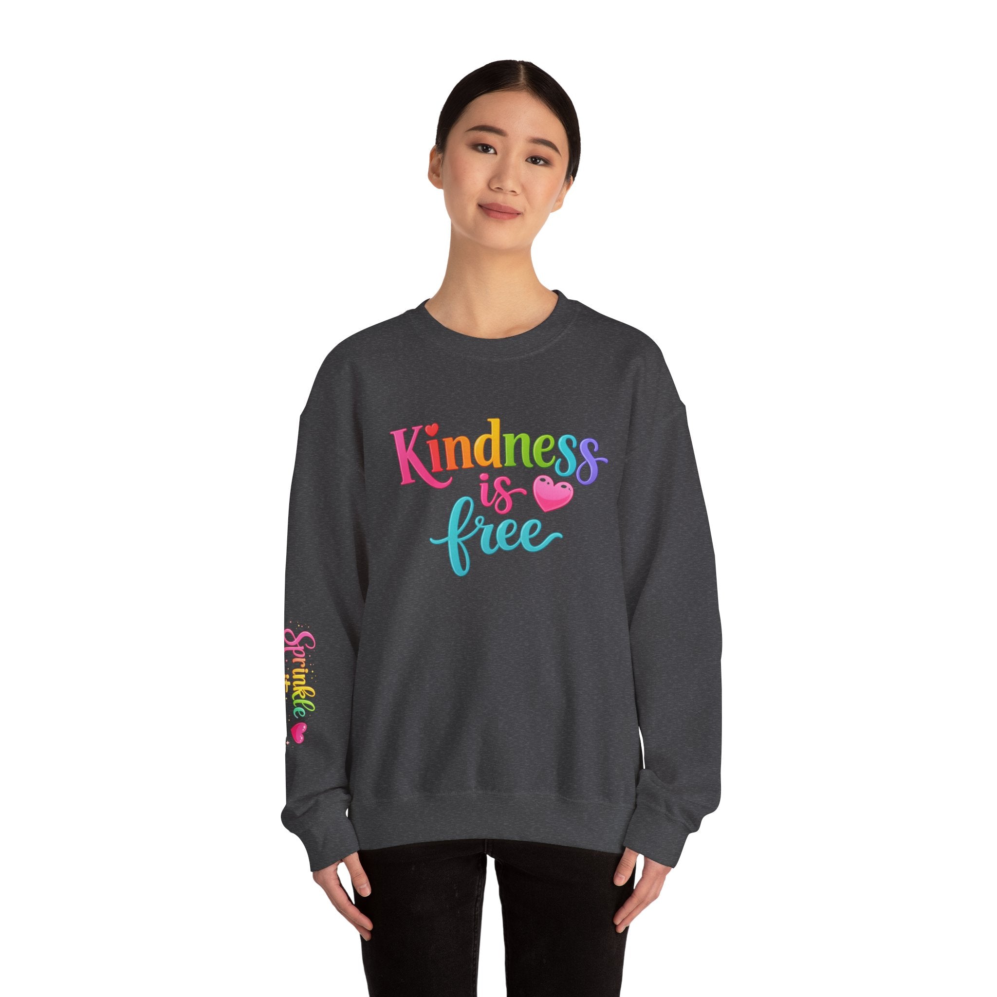 Kindness is Free sweatshirt | Crewneck, Rainbow Script