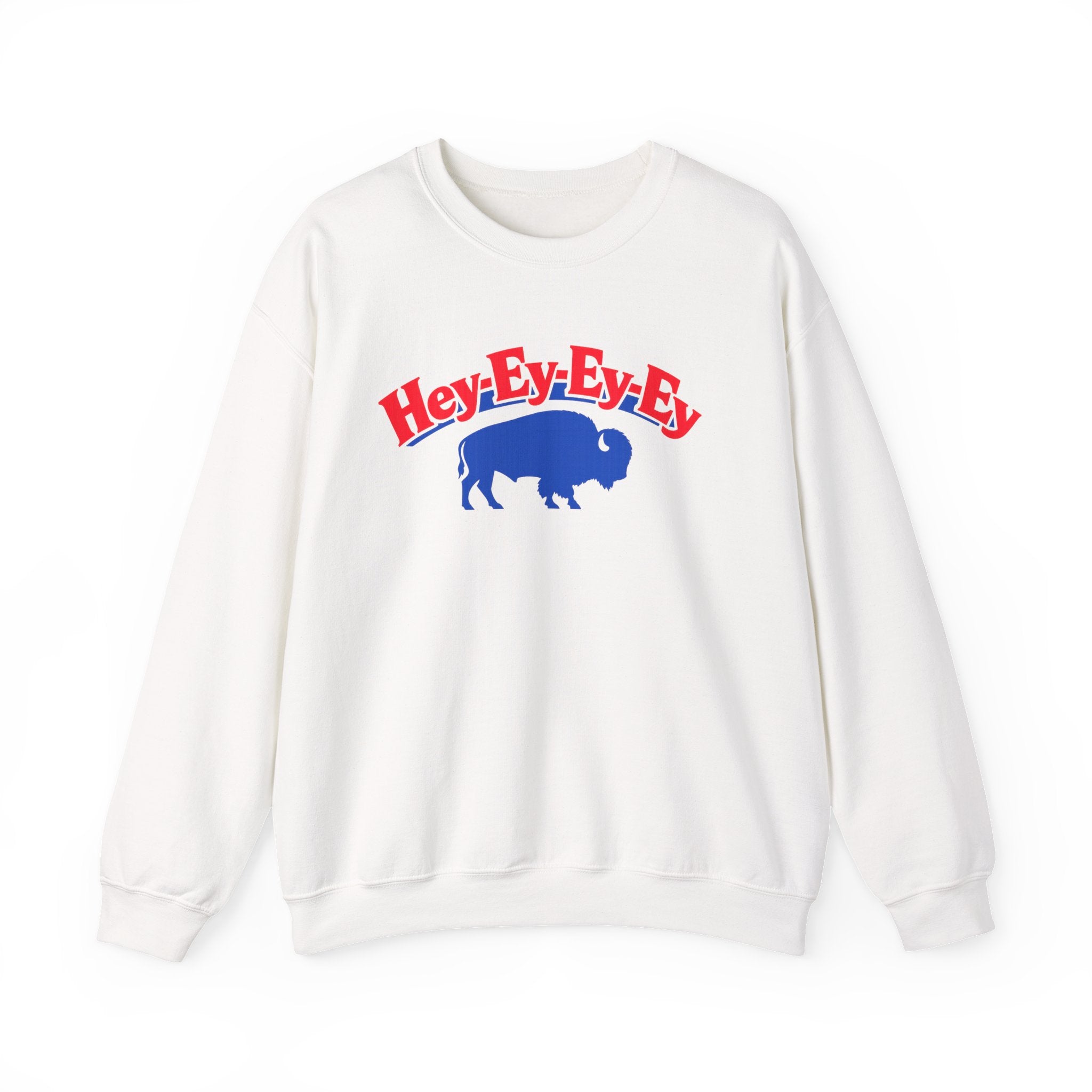 Hey-Ey-Ey-Ey Buffalo Crewneck Sweatshirt | Retro Buffalo Graphic