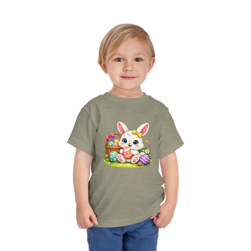 Easter Bunny Toddler Tee — Cute Baby Bunny with Easter Eggs