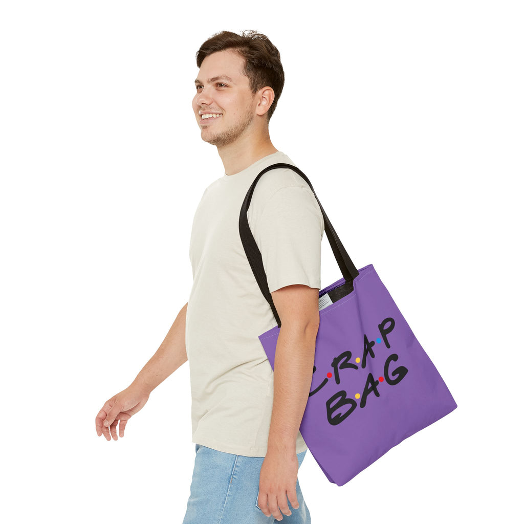 Friends Crap Bag Tote Bag | Purple All-Over Print Tote