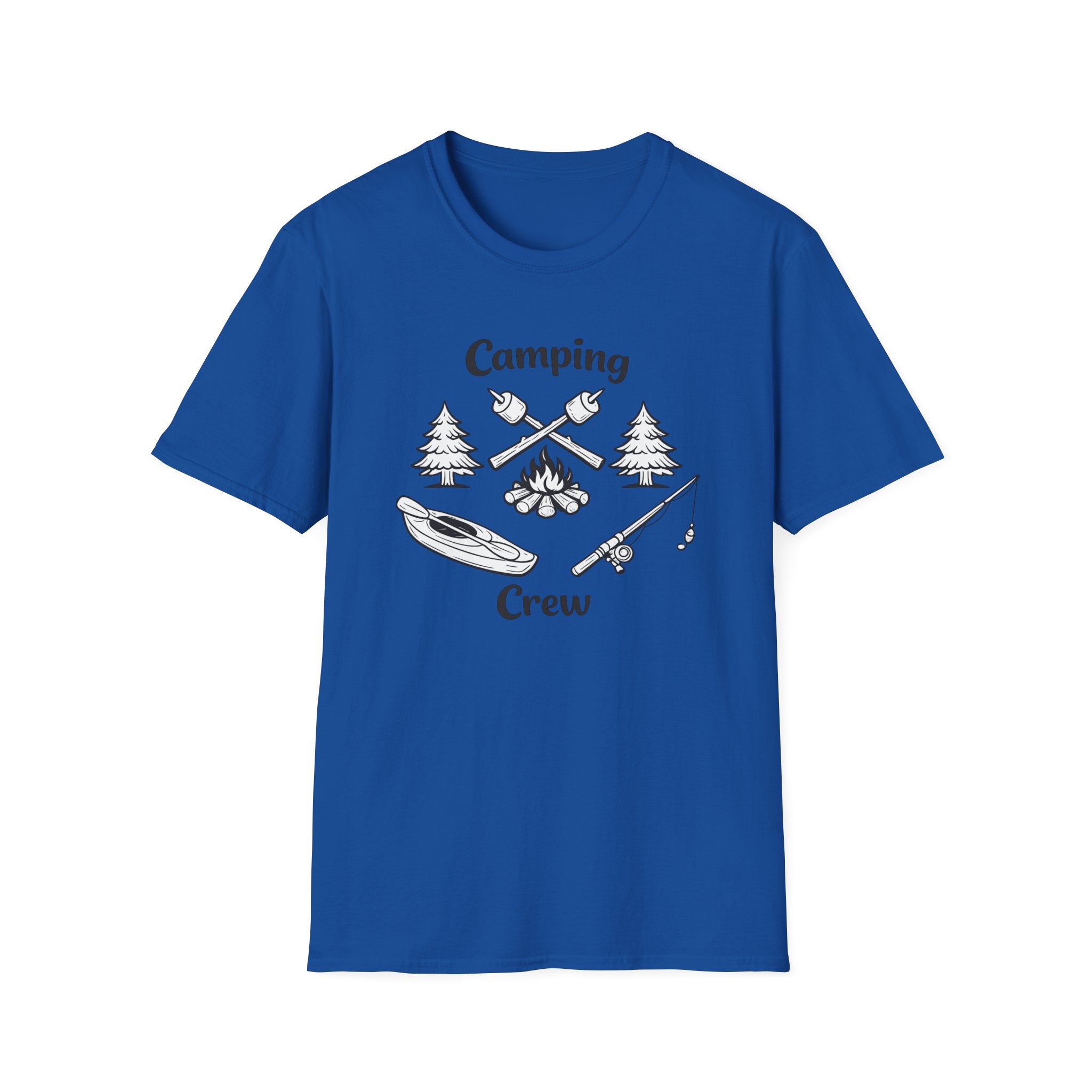 Camping Crew T-Shirt | Camping Icons, Kayak, Campfire, Fishing