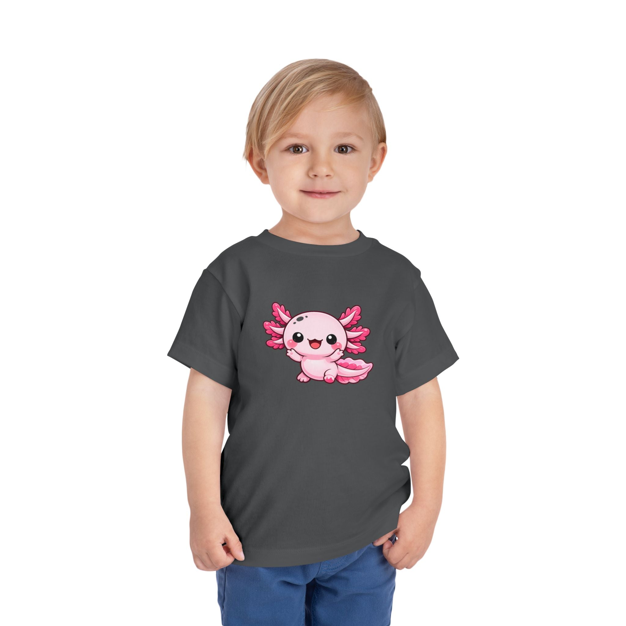 Pink Axolotl Illustration Toddler Tee | Cute Amphibian Shirt