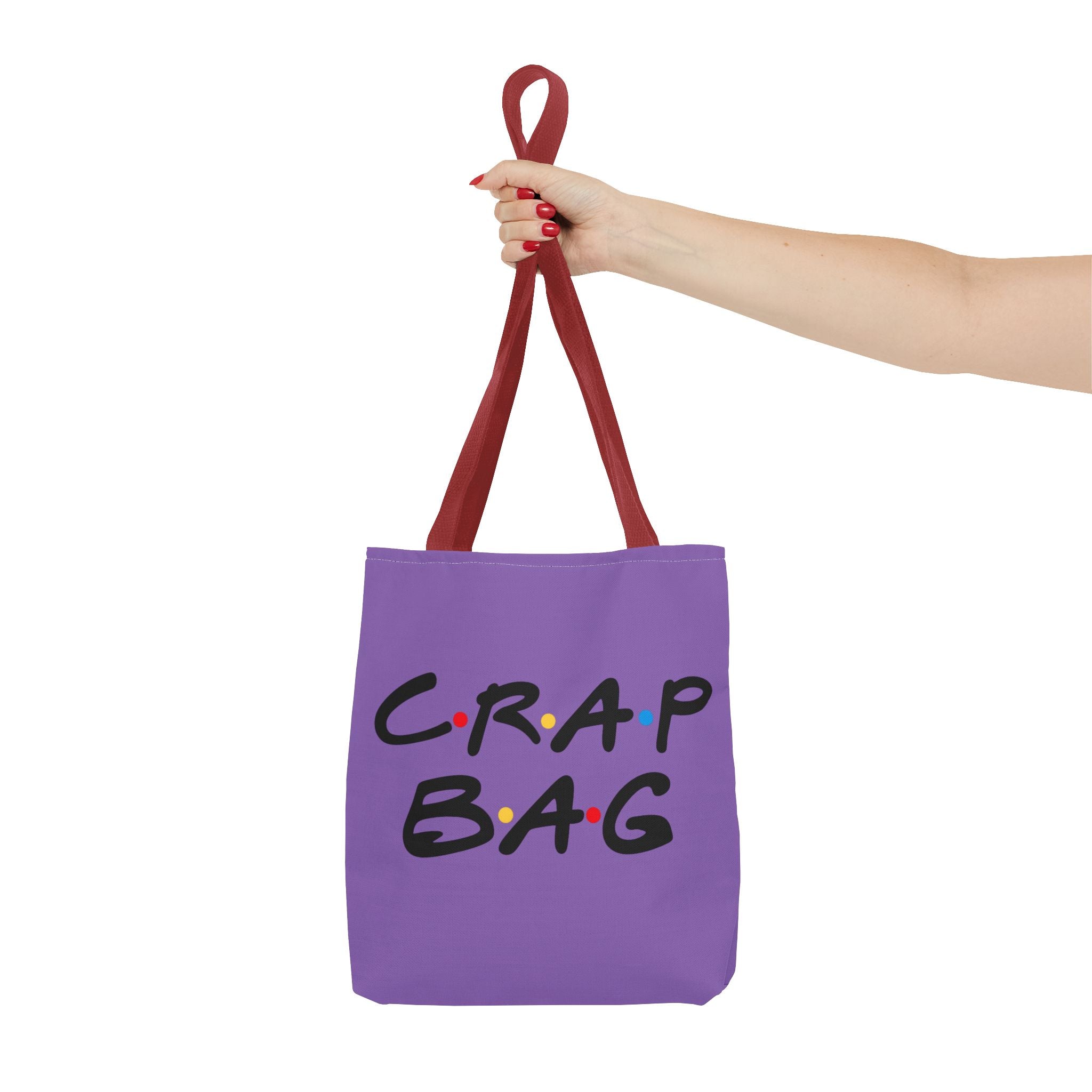 Friends Crap Bag Tote Bag | Purple All-Over Print Tote