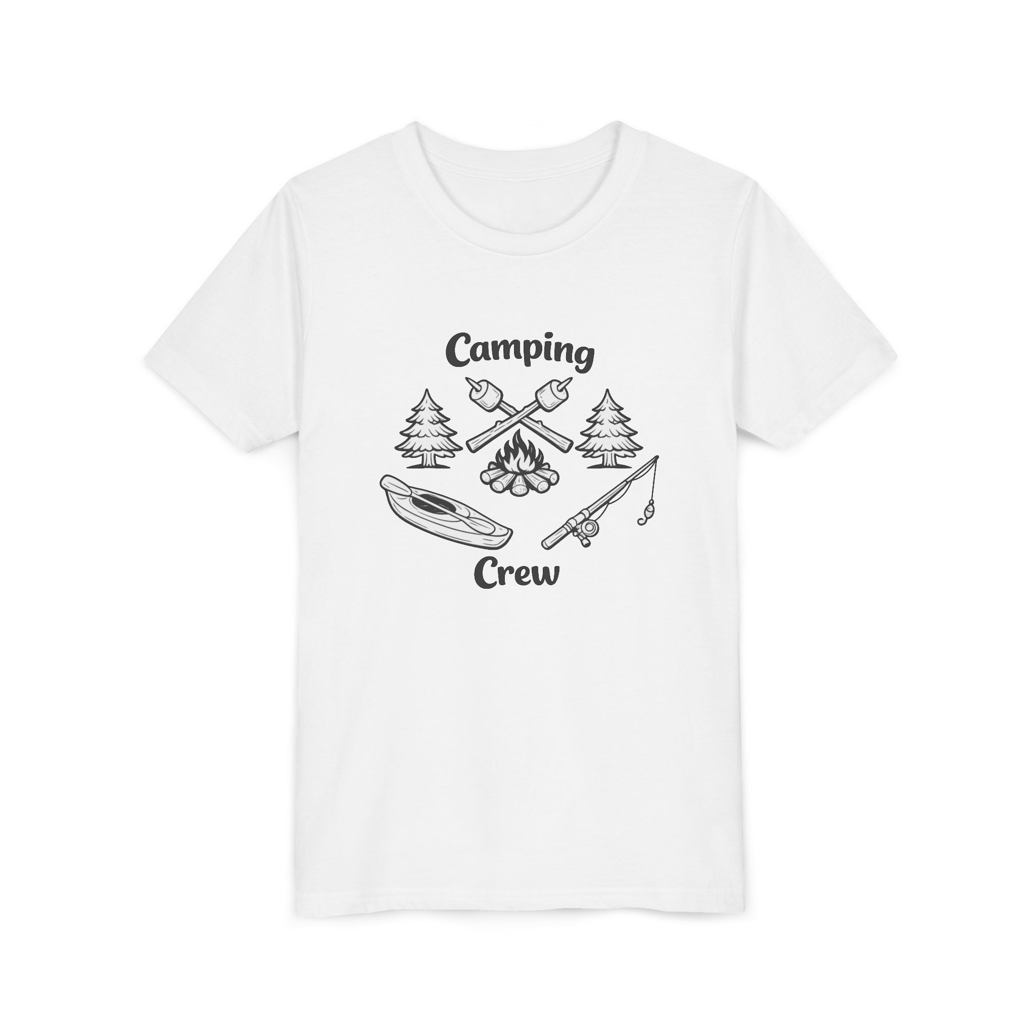 Camping Crew Youth Tee | Kayak, Campfire, Fishing Outdoors