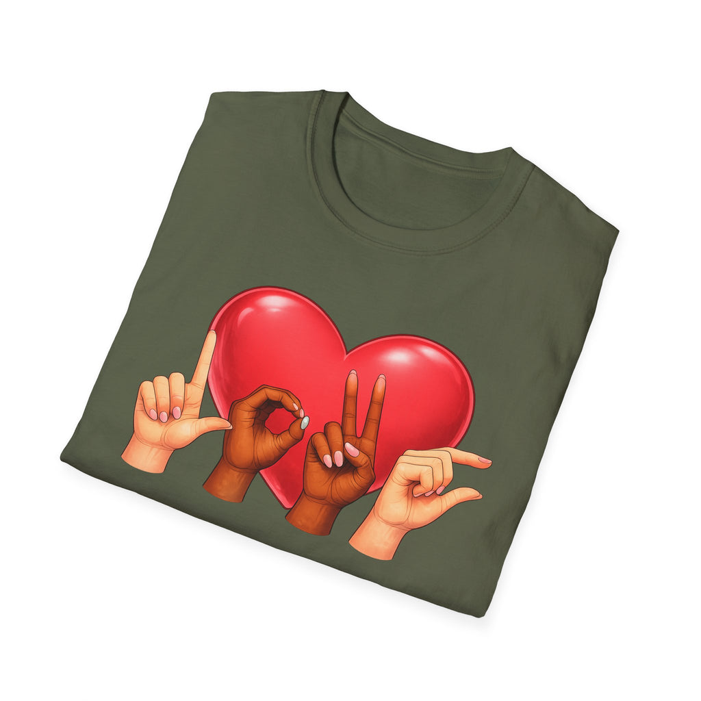 ASL Hands Love Heart T-Shirt | Hand Sign Heart Tee