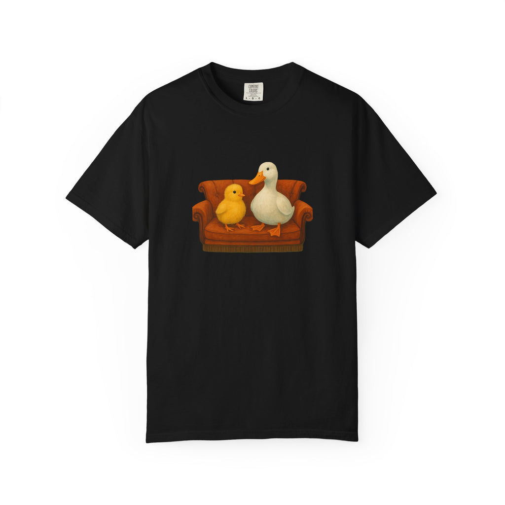 Duck and Chick on Couch T-Shirt | Cute Animal Illustration