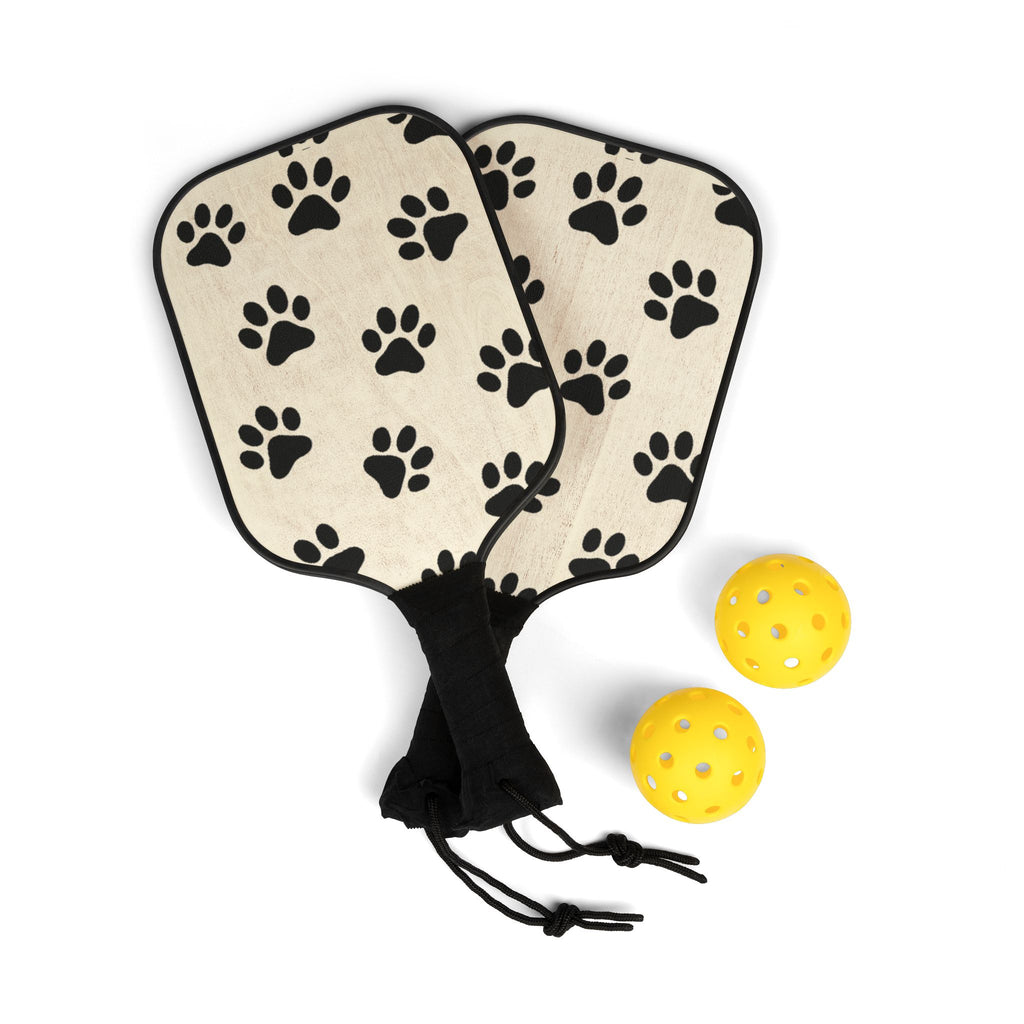 Black Paw Print Pickleball Paddle