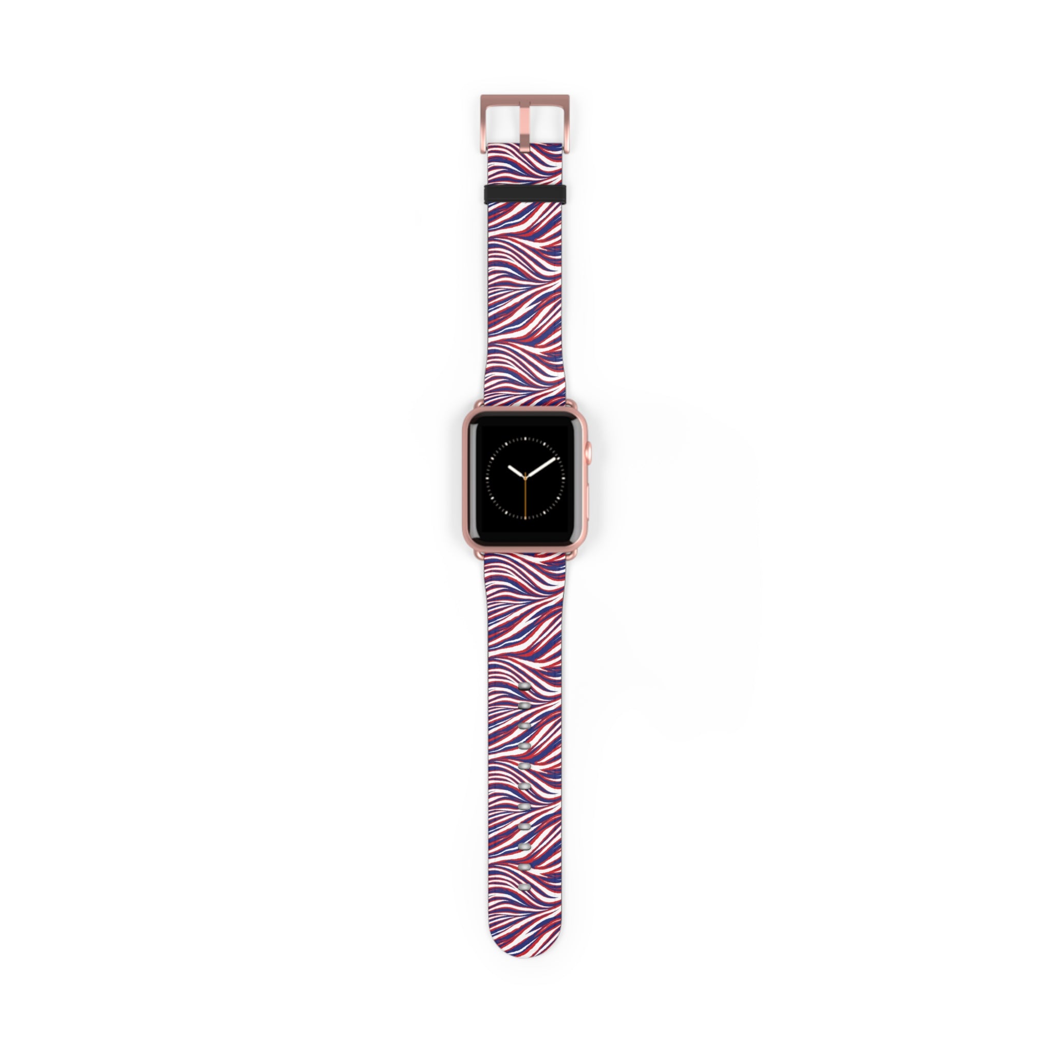 Wavy Red White Blue Pattern Watch Band — Abstract Striped Apple Watch Strap