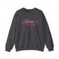 Mama Heart Crewneck Sweatshirt — Pink Script "Mama" Pullover for Moms, Mother's Day Gift