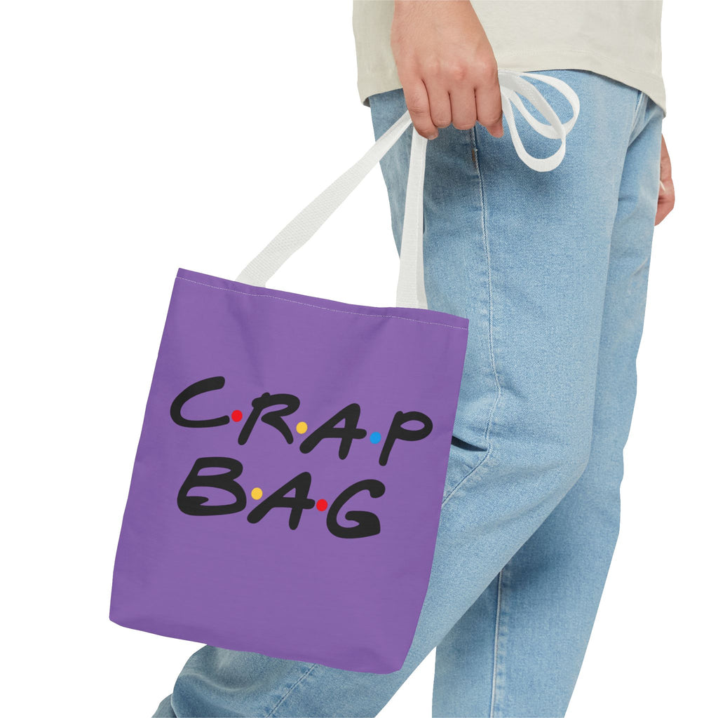 Friends Crap Bag Tote Bag | Purple All-Over Print Tote