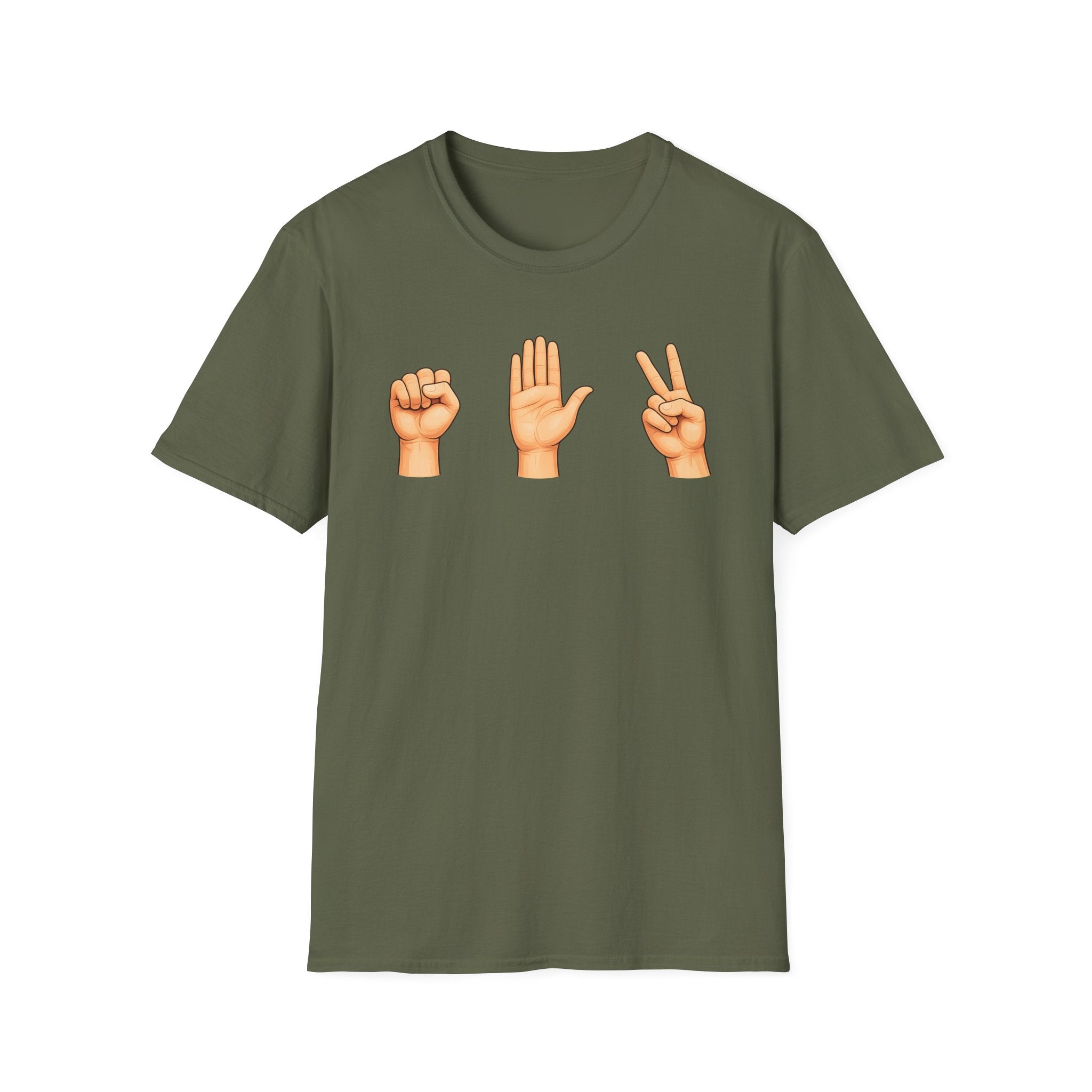 Rock Paper Scissors T-Shirt | Hand Emoji Design, Casual Tee