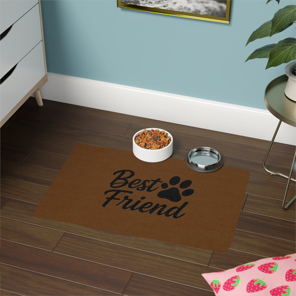 Best Friend paw print Pet Food Mat | 12x18 feeding mat