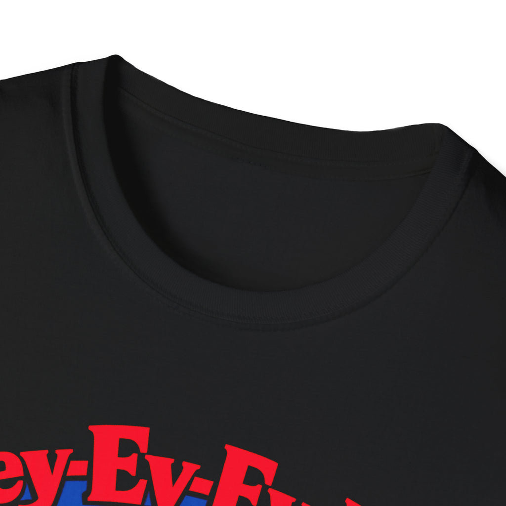 Hey-Ey-Ey-Ey Buffalo T-Shirt | Blue Buffalo Silhouette, Red Retro Text