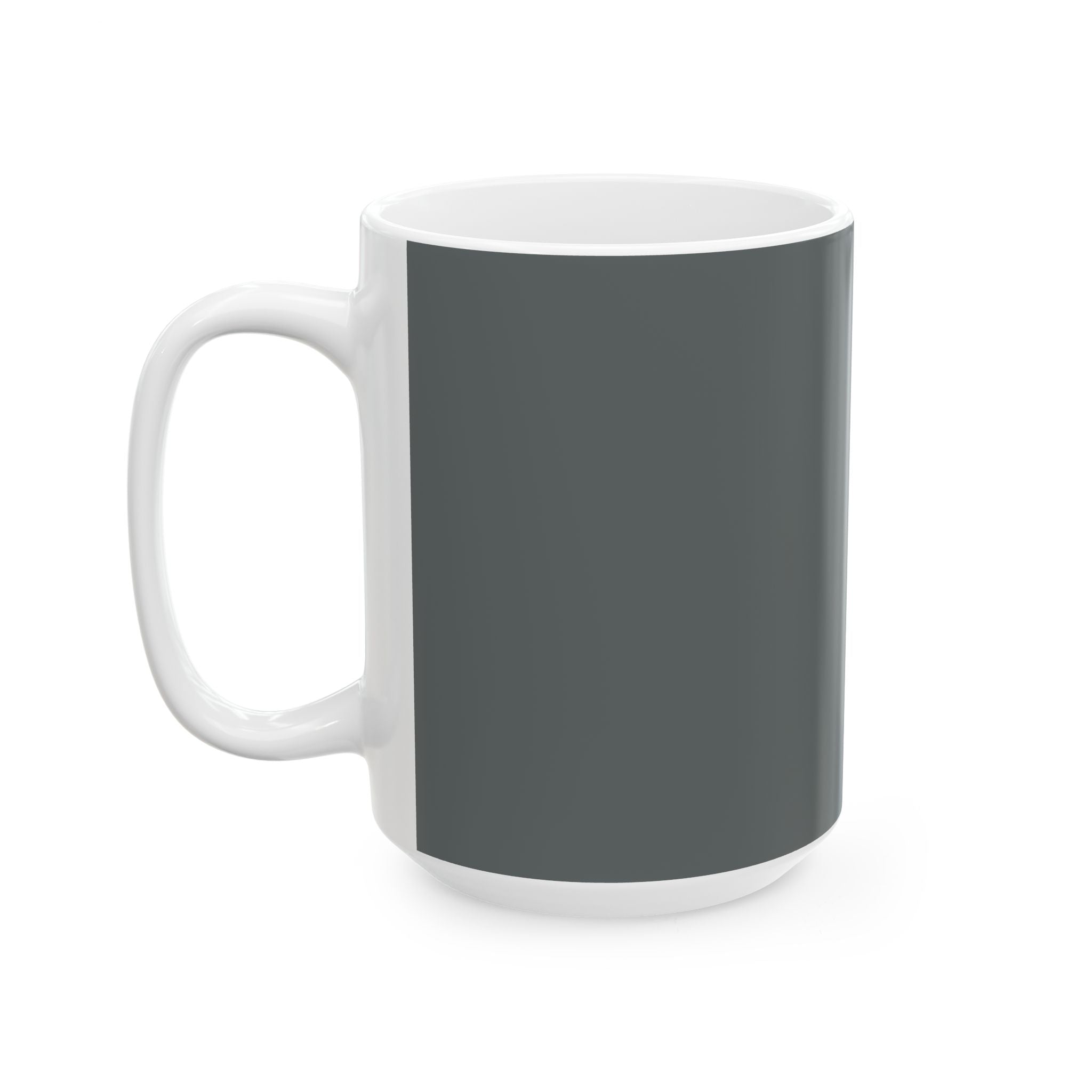Collie Portrait Mug | Collie Dog Coffee Cup, Grey Background