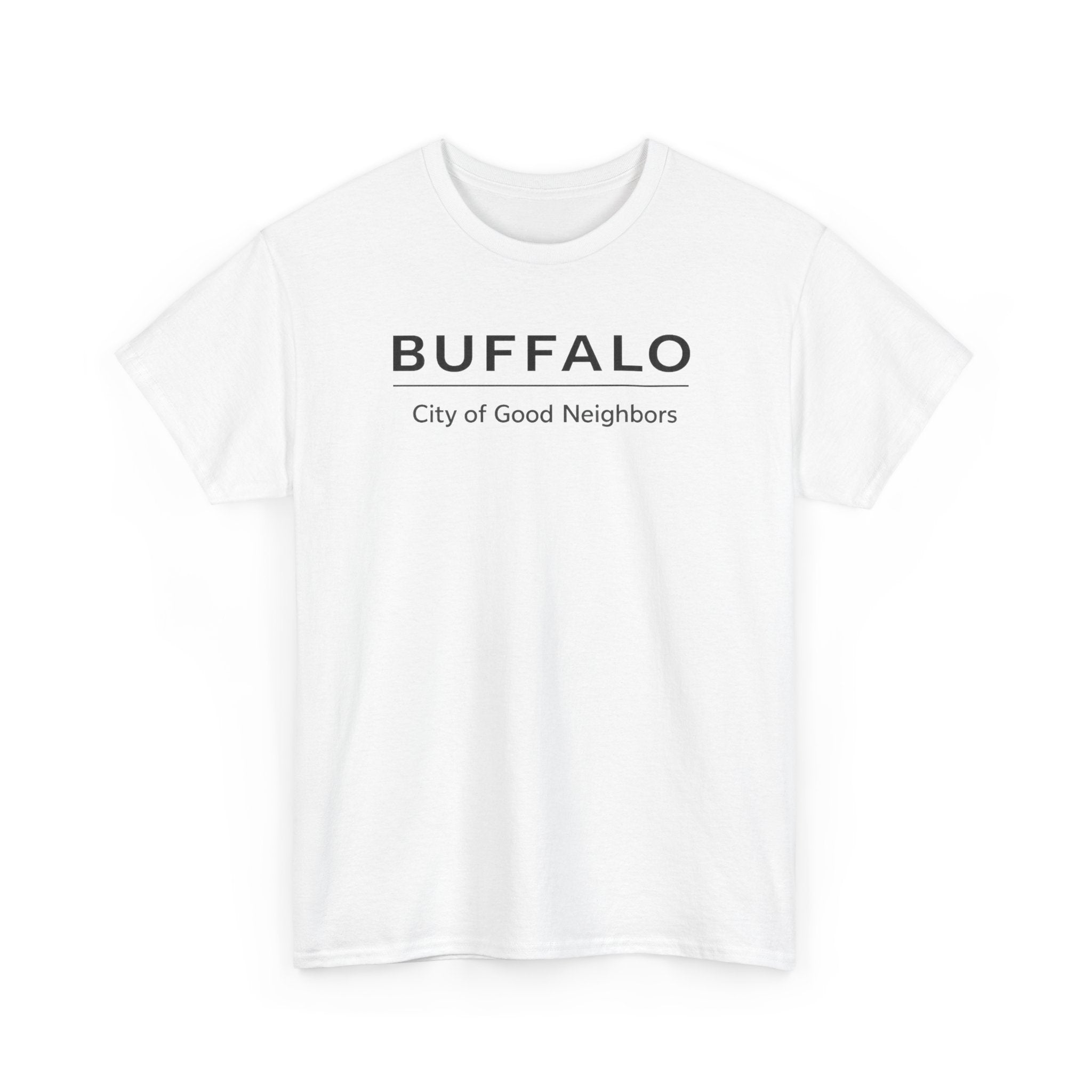 Buffalo City of Good Neighbors T-Shirt | Minimal City Text Tee
