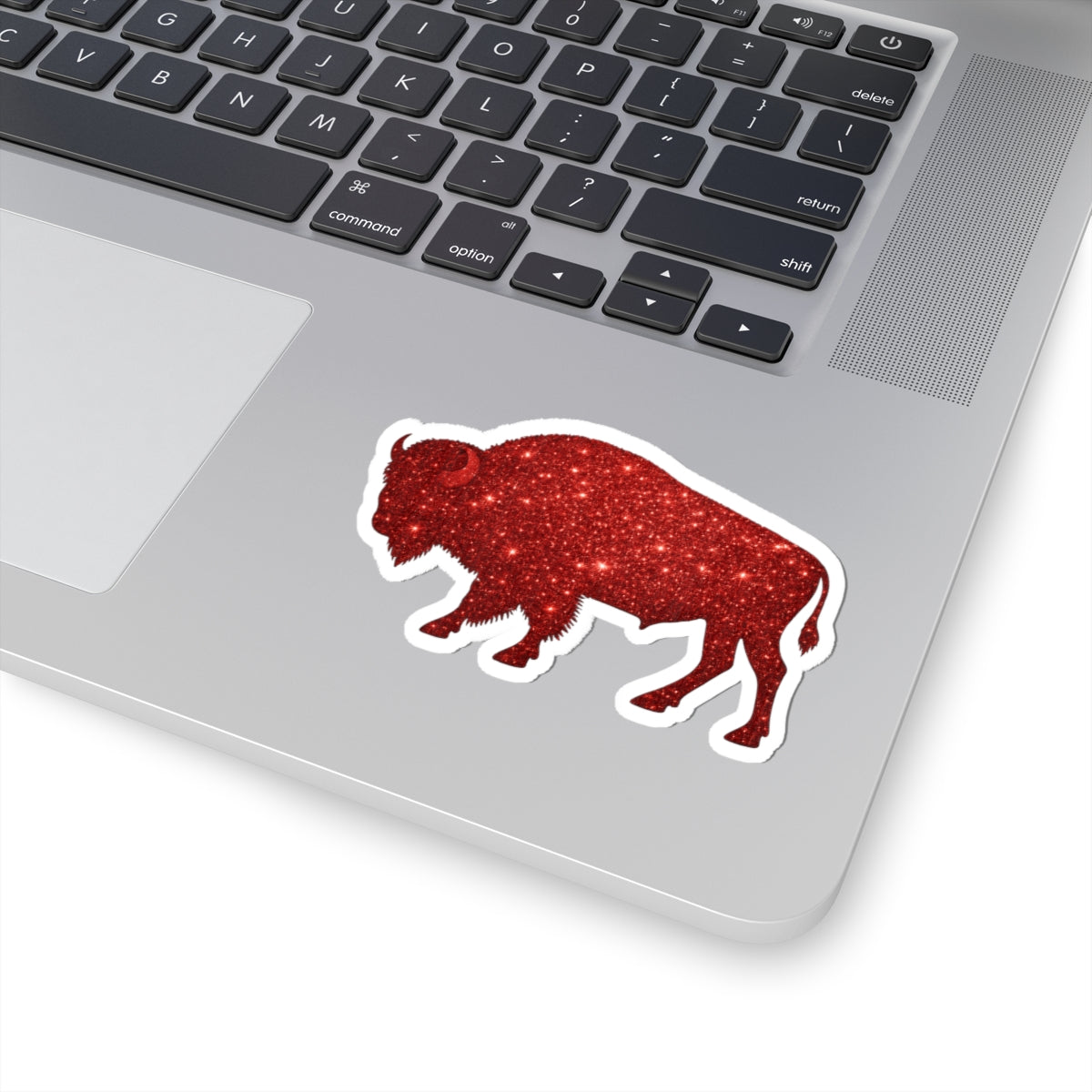 Red Glitter Buffalo Sticker | Kiss-Cut Vinyl Decal, Laptop Sticker