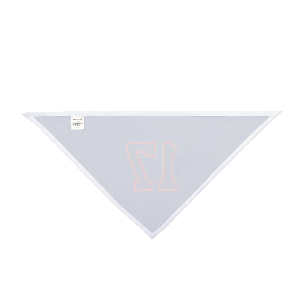 Buffalo 17 Pet Bandana | Blue dog bandana with red outline number