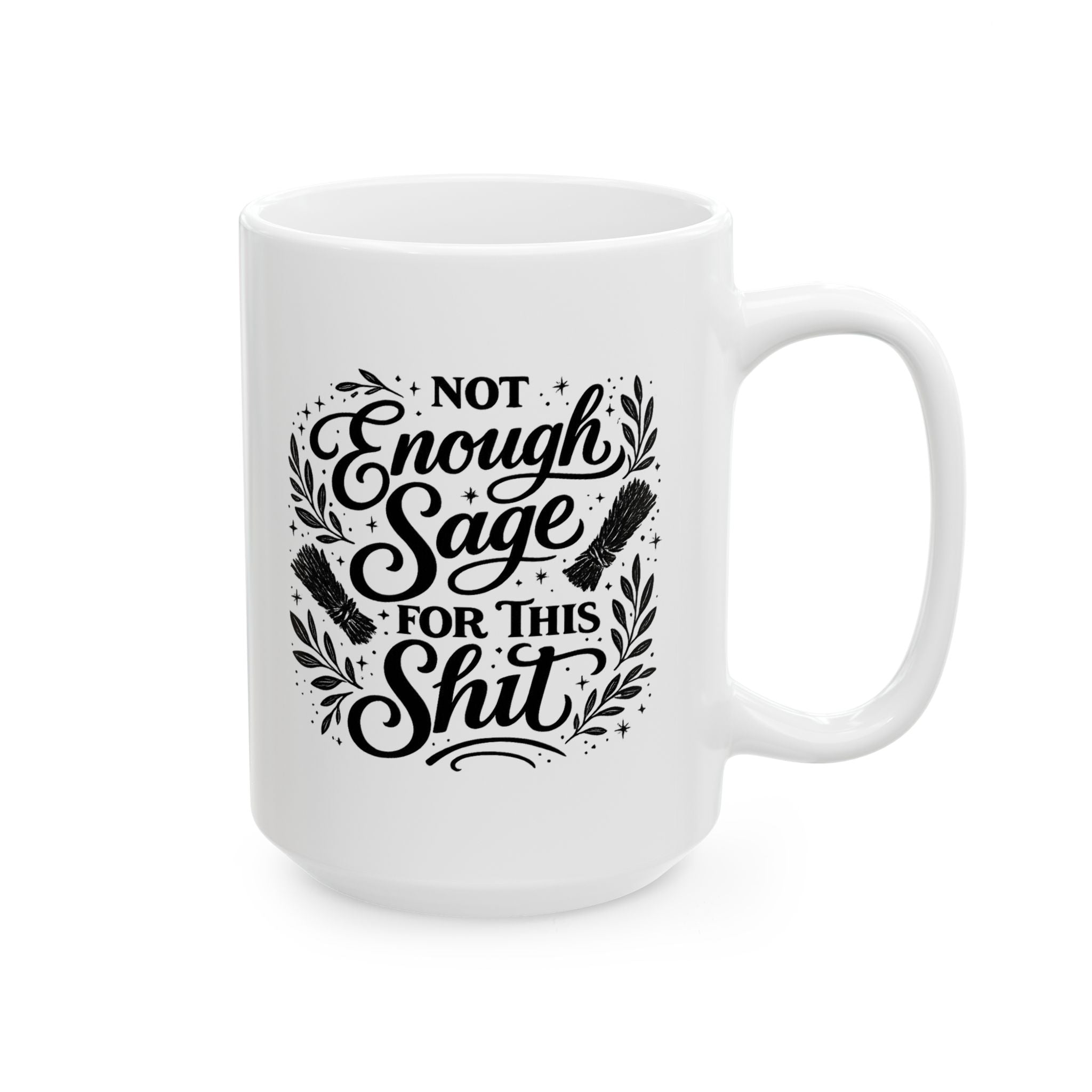Inspirational Ceramic Mug — "Be Kind & Brave" Floral Typography (11oz, 15oz)