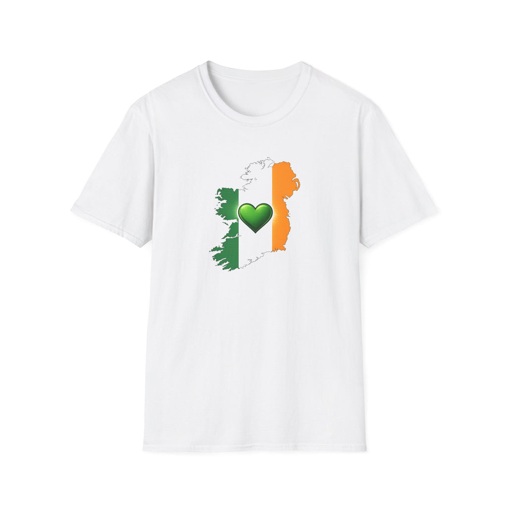 Ireland Flag Map T-Shirt with Green Heart – St. Patrick’s Day Irish Pride Tee