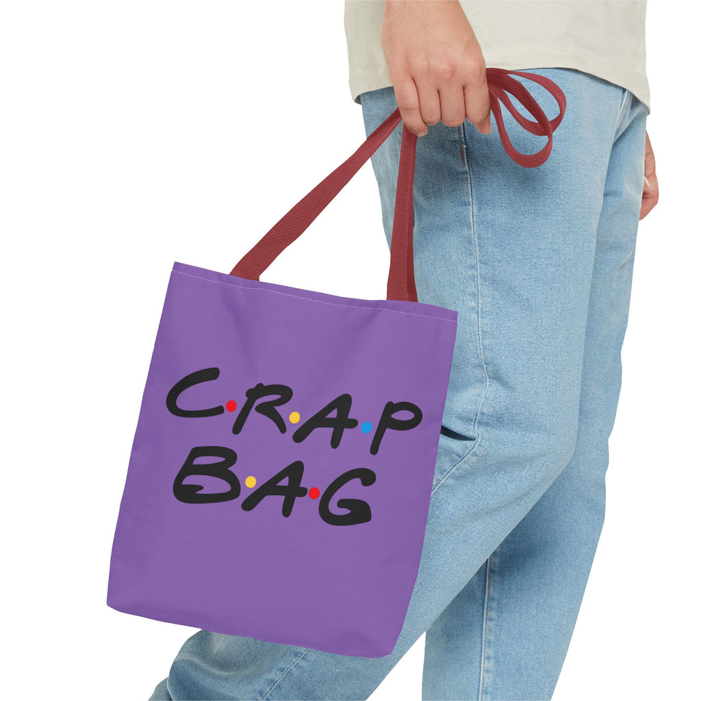 Friends Crap Bag Tote Bag | Purple All-Over Print Tote