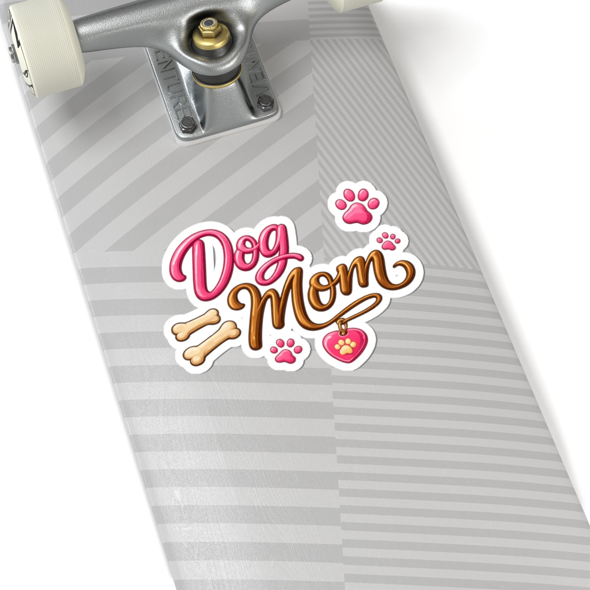 Dog Mom kiss-cut Sticker | paw prints, bones, heart tag