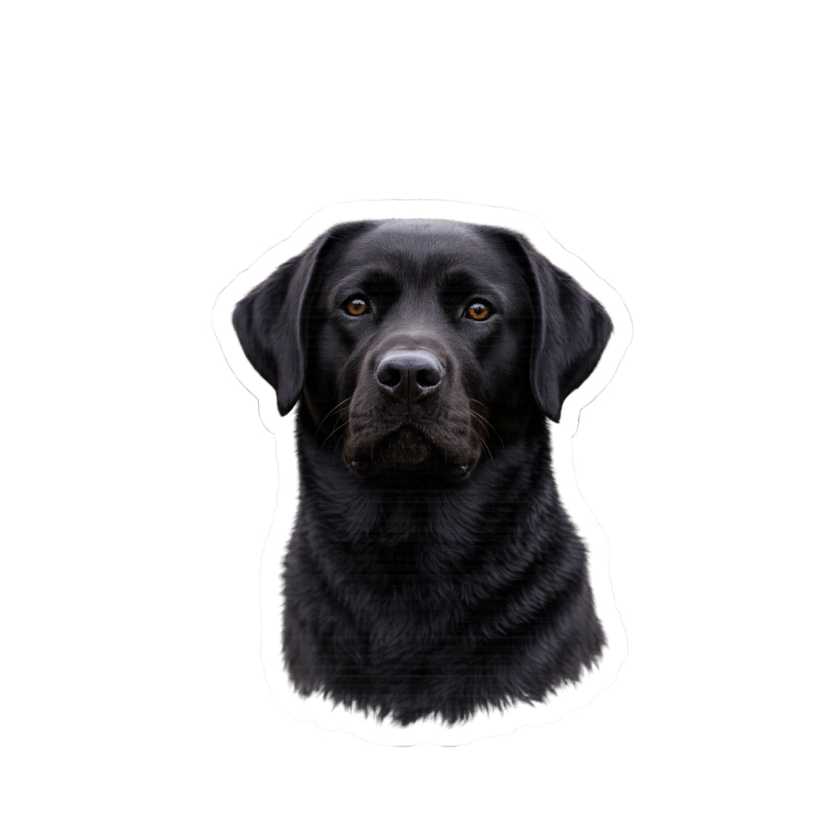 Black Labrador Retriever Portrait Sticker | Kiss-Cut Dog Sticker