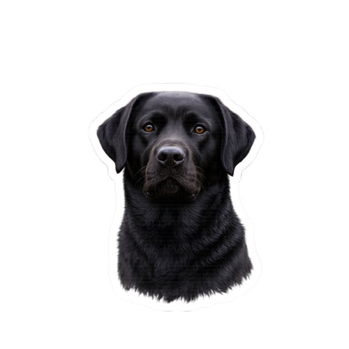 Black Labrador Retriever Portrait Sticker | Kiss-Cut Dog Sticker