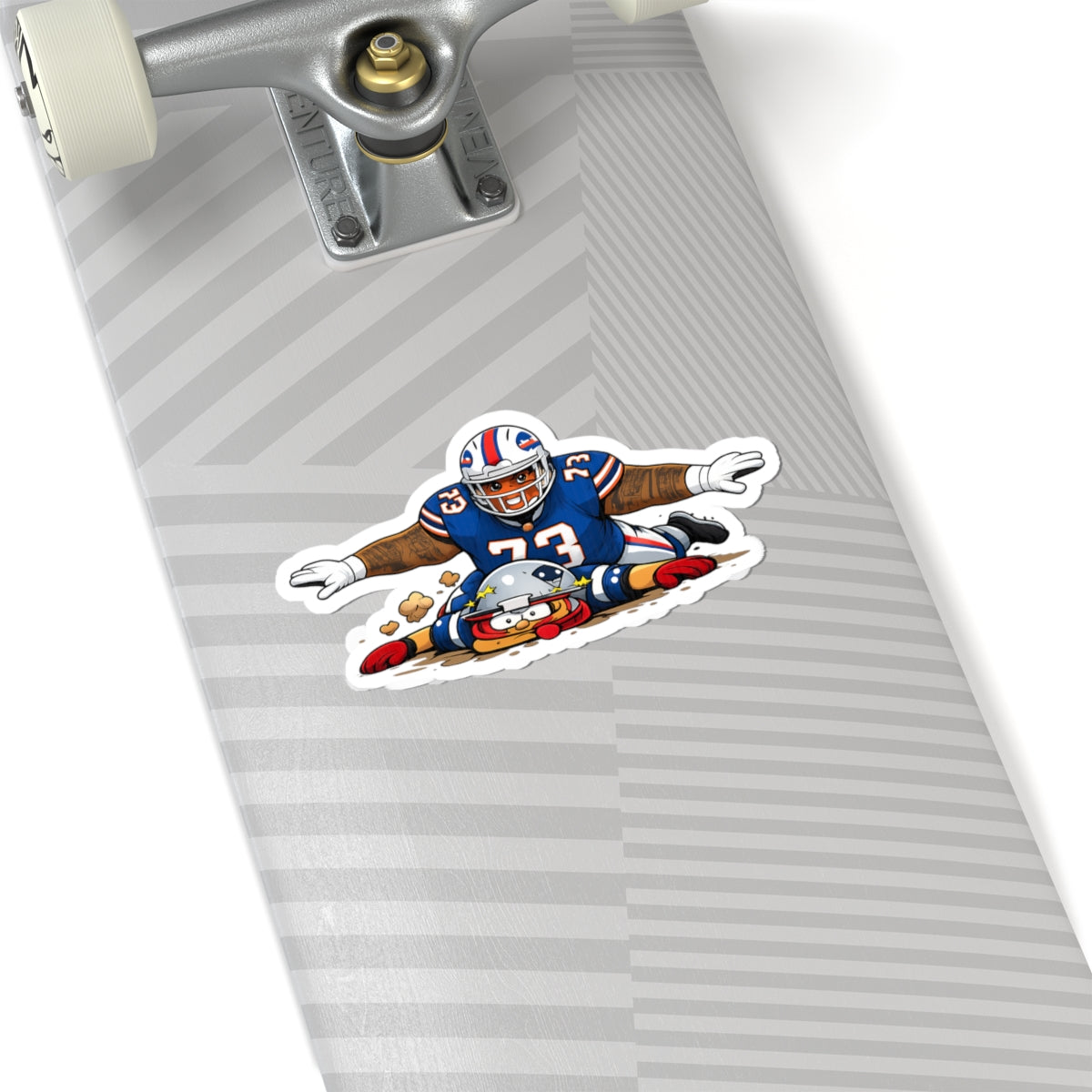 Look Mom No Hands Cartoon Football Tackle Sticker | Kiss-Cut Sticker