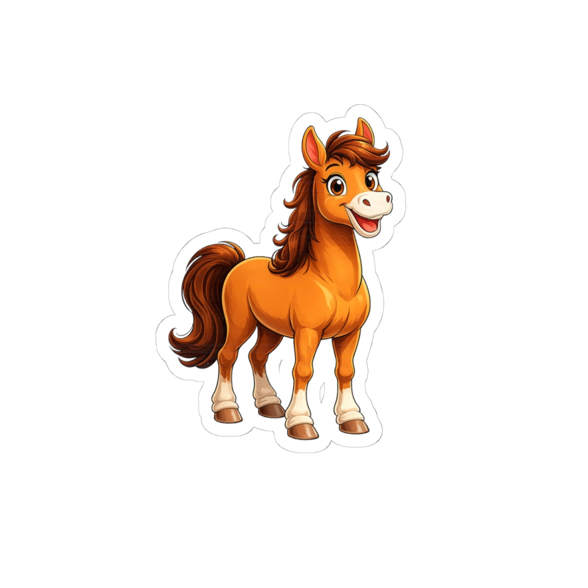 Cute Cartoon Pony Kiss-Cut Sticker | Horse Vinyl Decal