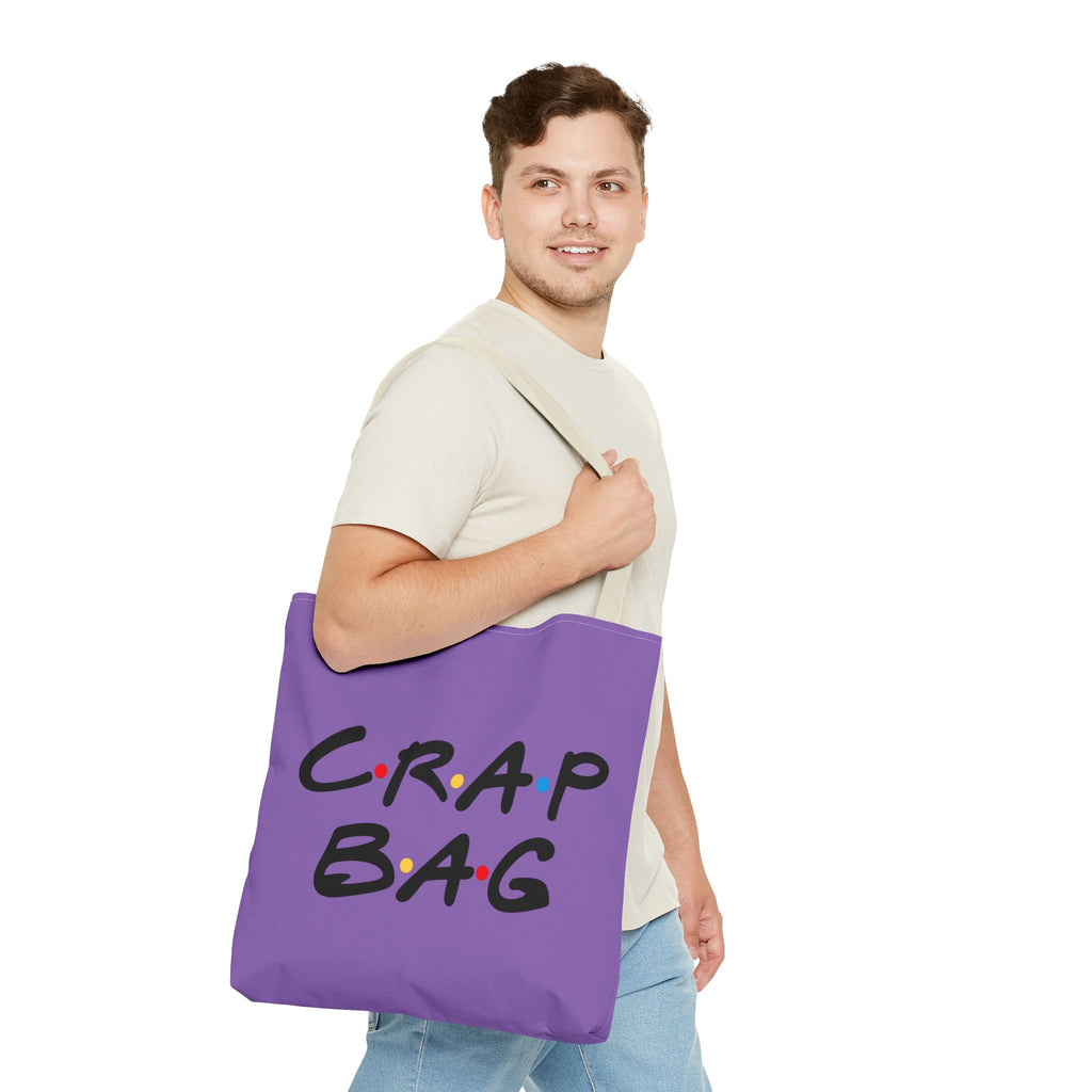 Friends Crap Bag Tote Bag | Purple All-Over Print Tote