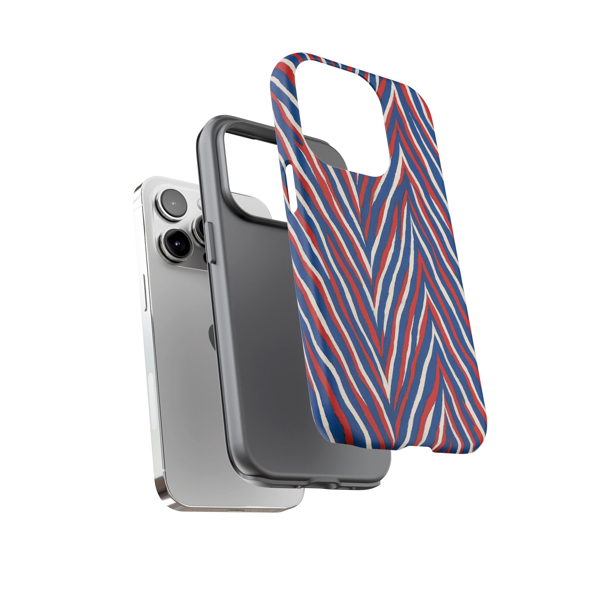 Red White Blue Zebra Stripe Tough Case | Patriotic Phone Cover