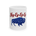 Hey-Ey-Ey-Ey Buffalo Design Mug | Starry Blue Bison Ceramic Mug