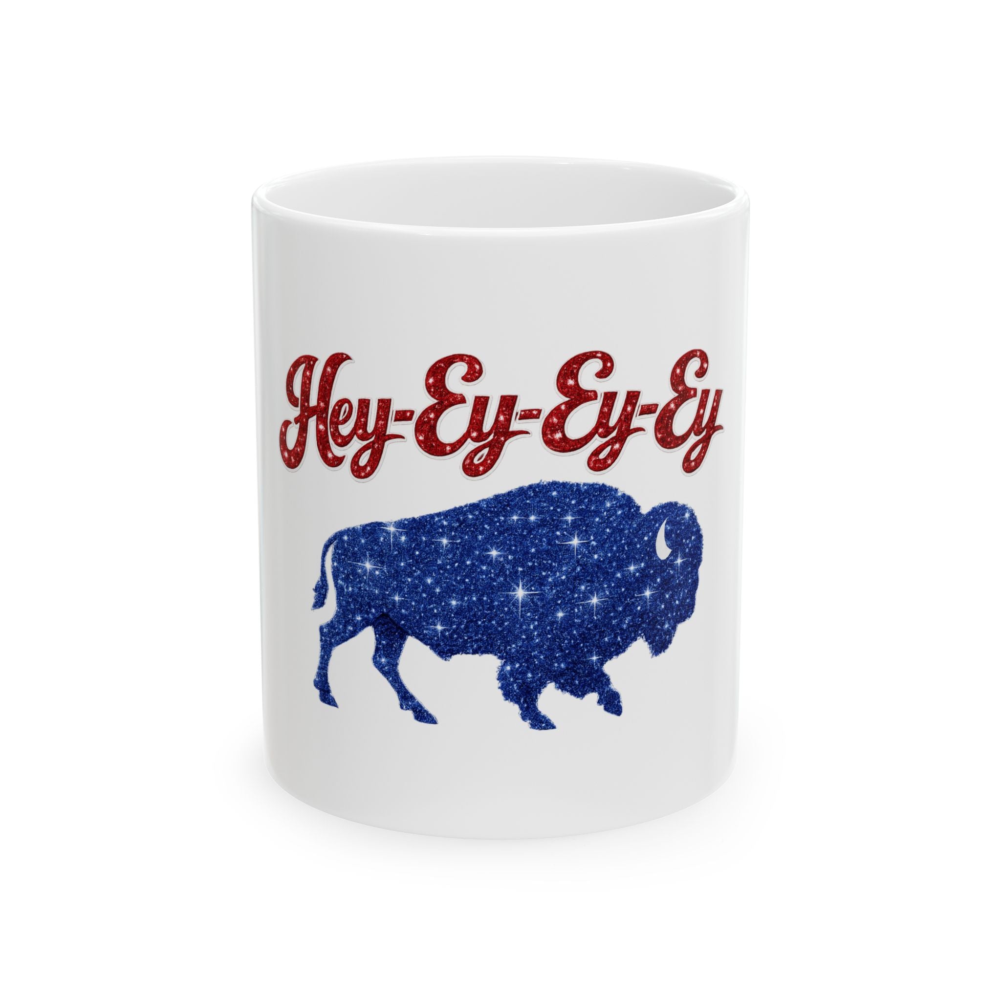 Hey-Ey-Ey-Ey Buffalo Design Mug | Starry Blue Bison Ceramic Mug
