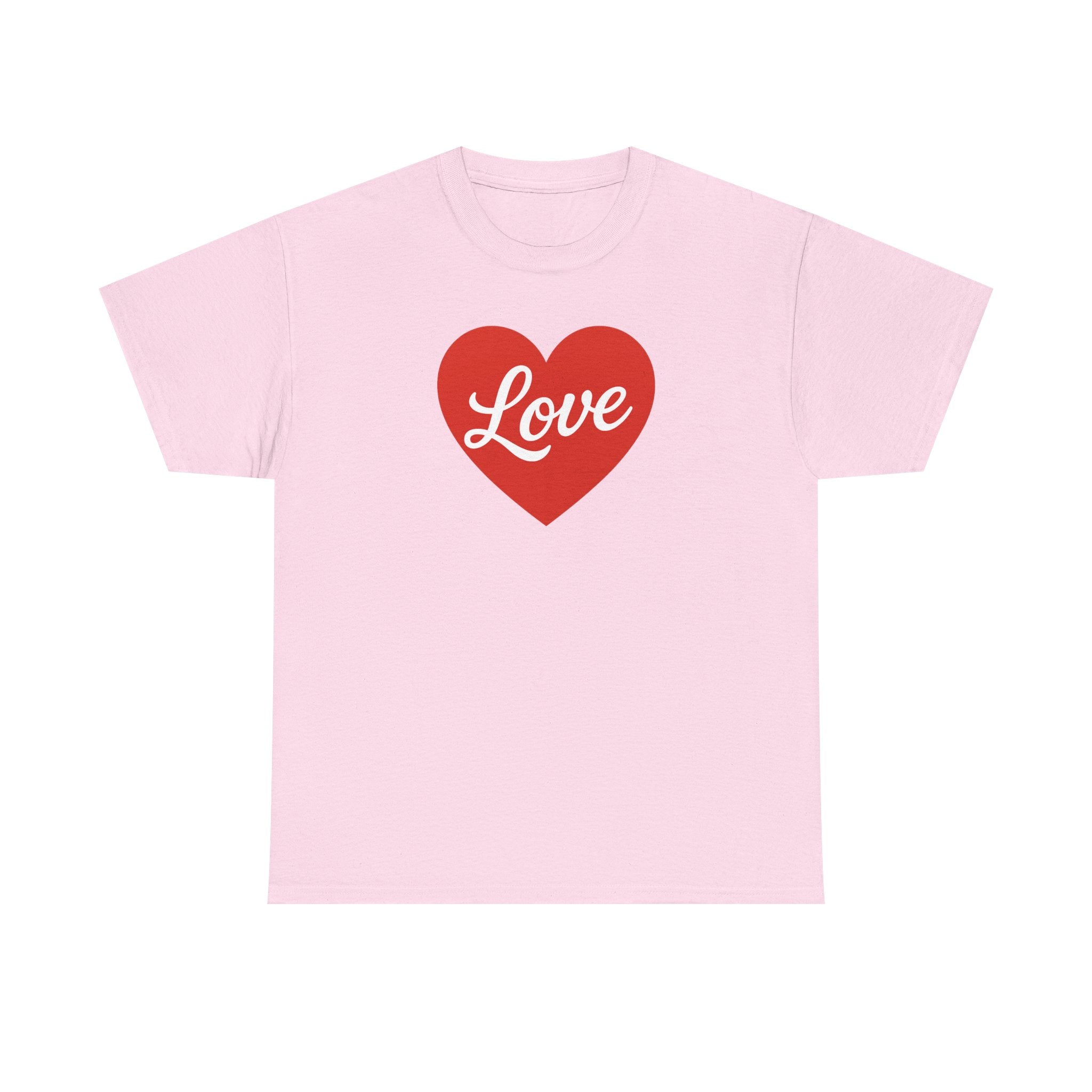Red Heart Valentine's Day Love Script Tee