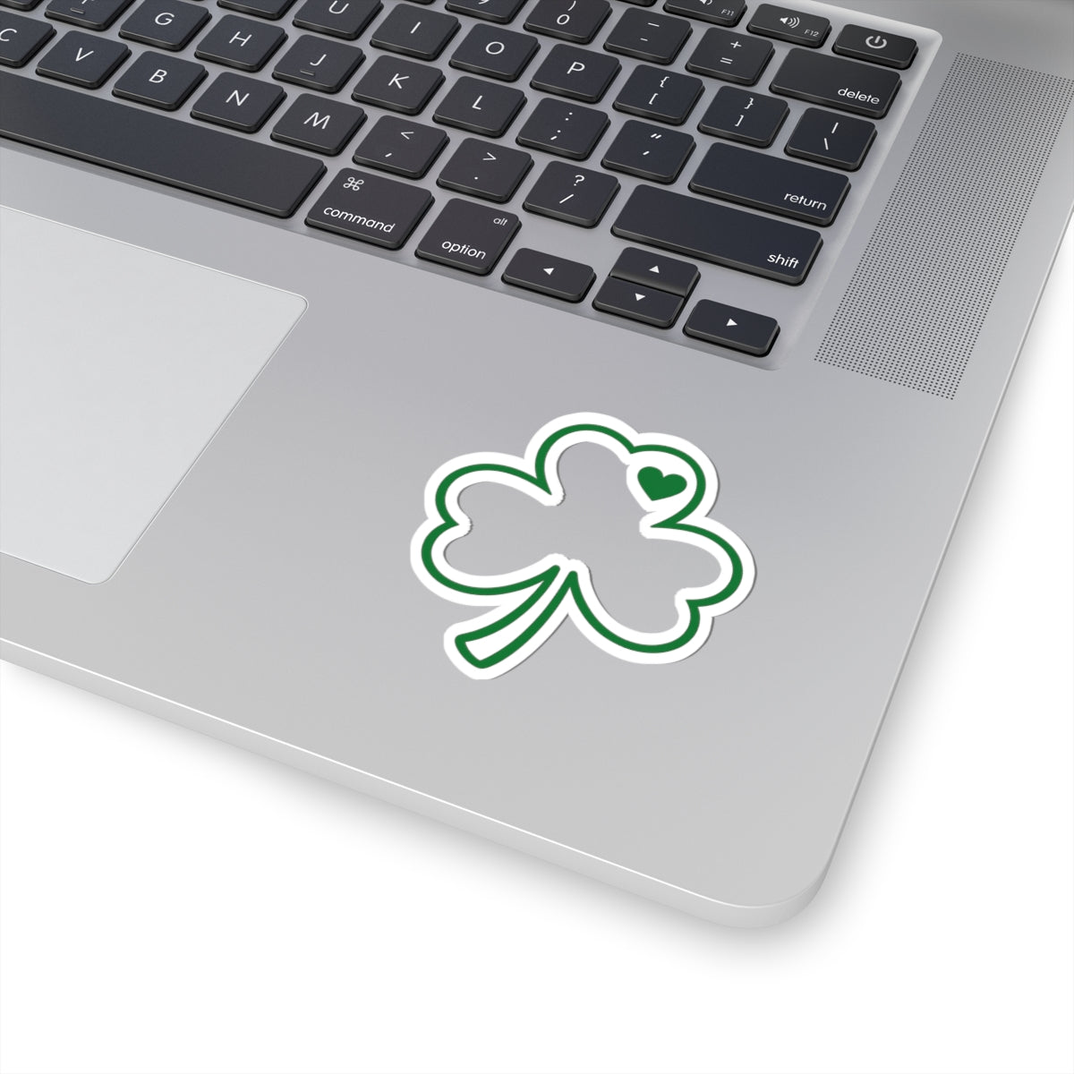 Green Shamrock Heart Sticker | Kiss-Cut Sticker