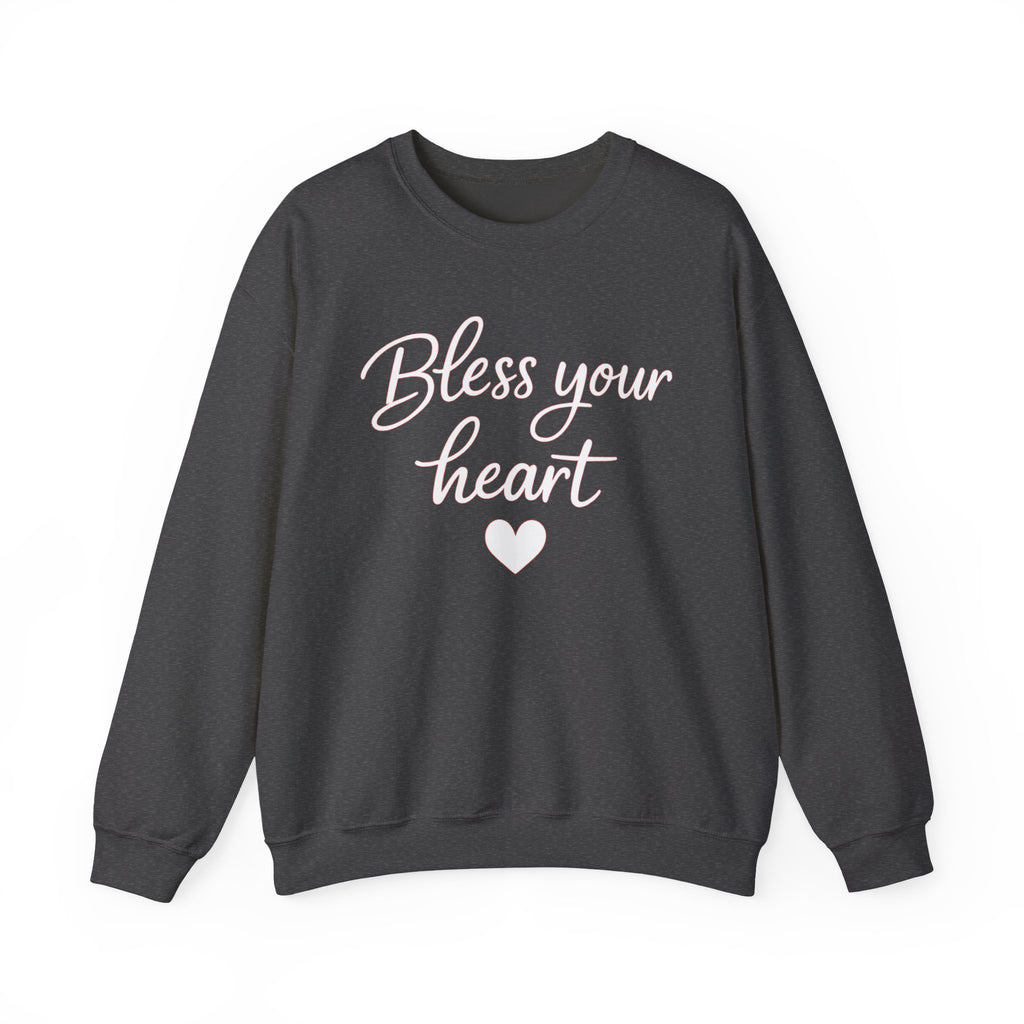 Bless Your Heart crewneck sweatshirt | Script text with heart design