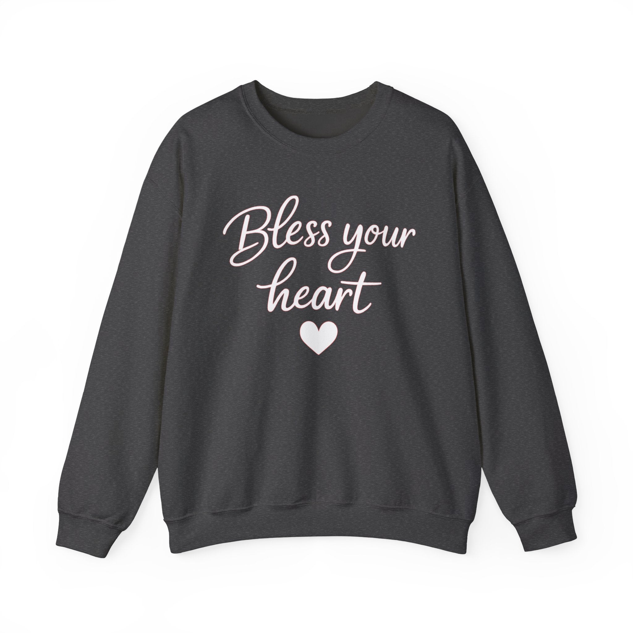 Bless Your Heart crewneck sweatshirt | Script text with heart design