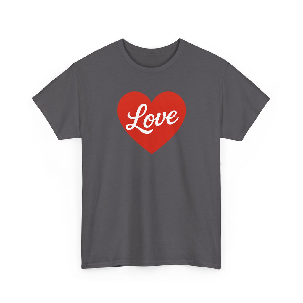 Red Heart Valentine's Day Love Script Tee