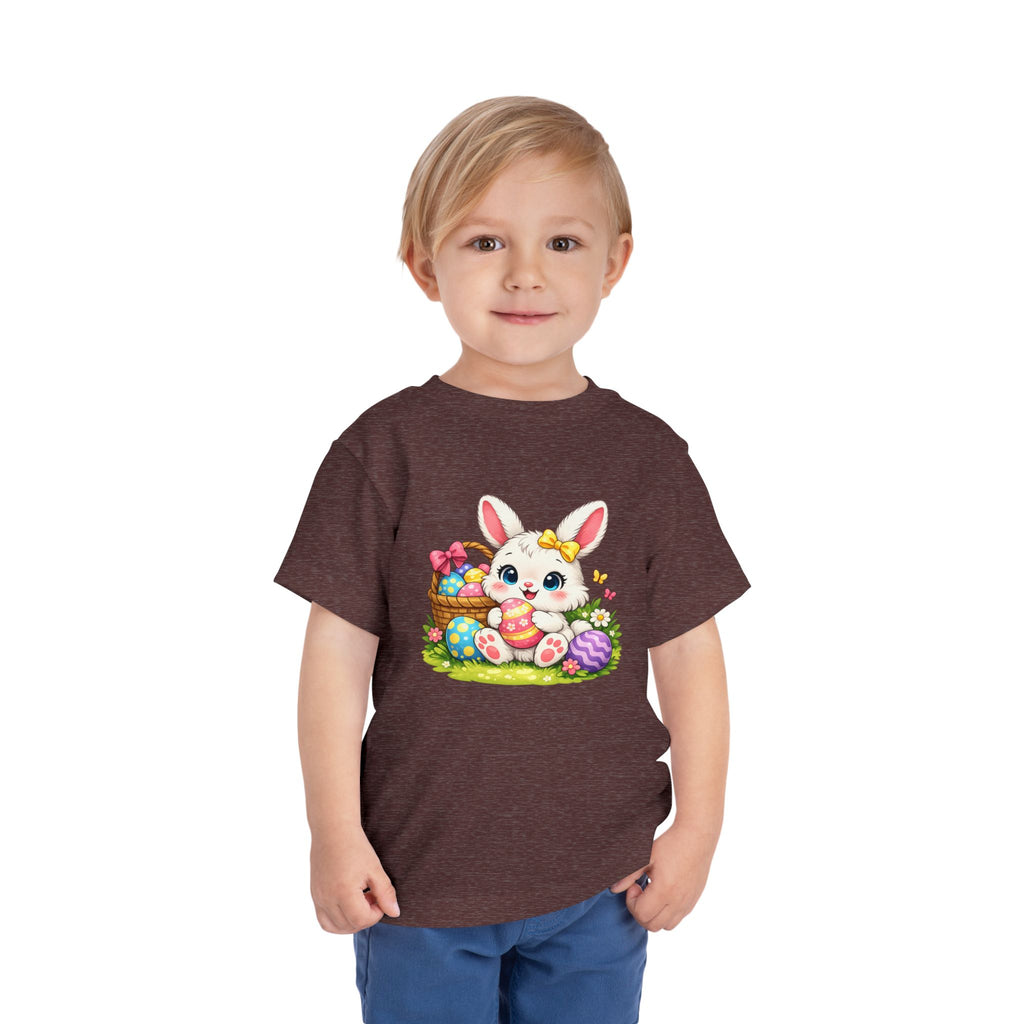 Easter Bunny Toddler Tee — Cute Baby Bunny with Easter Eggs