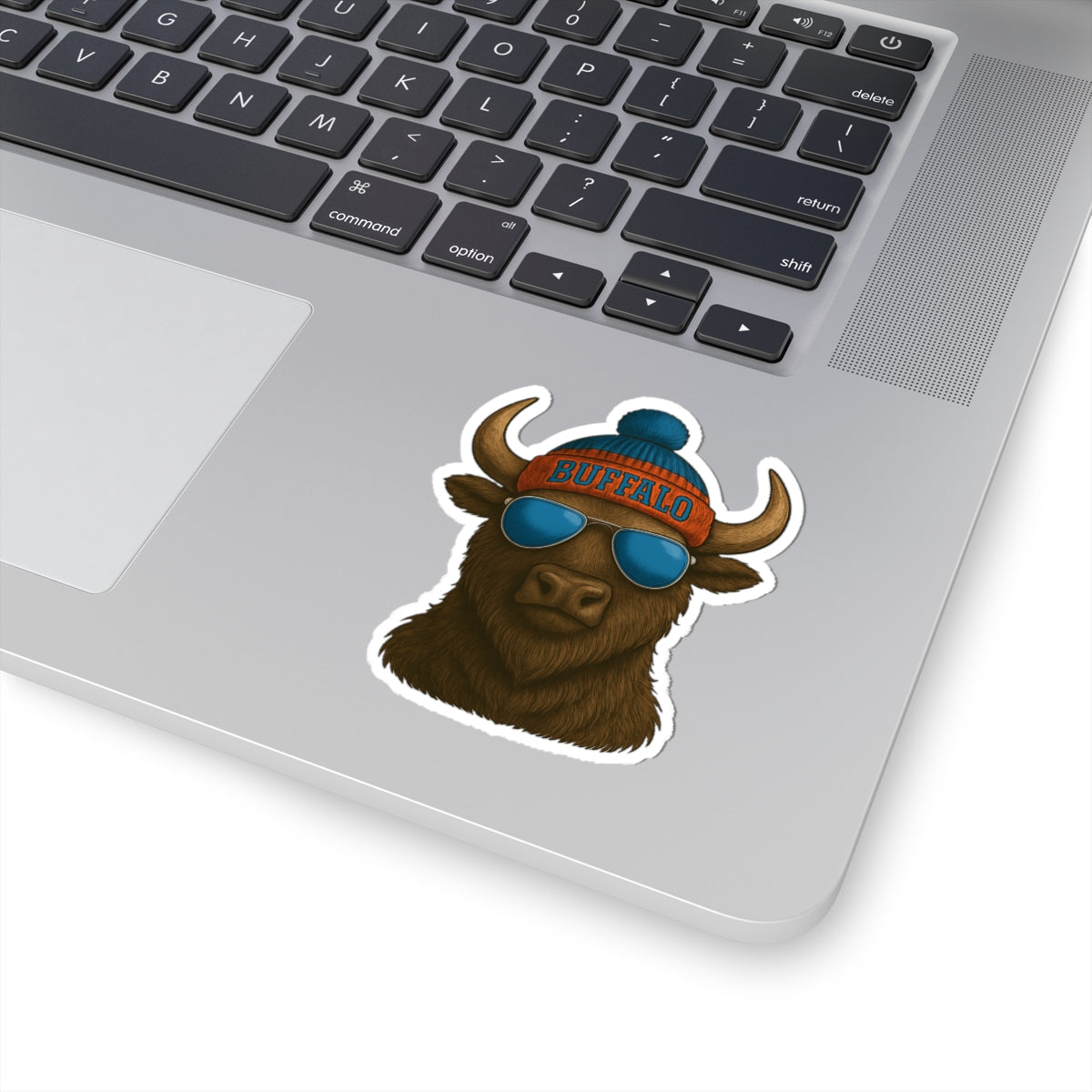 Buffalo with Beanie and Sunglasses Sticker | Kiss-Cut Sticker