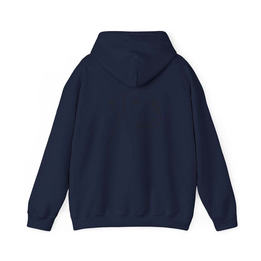 Labrador Retriever Line Art Hoodie | Minimal Dog Portrait, Small Chest Logo