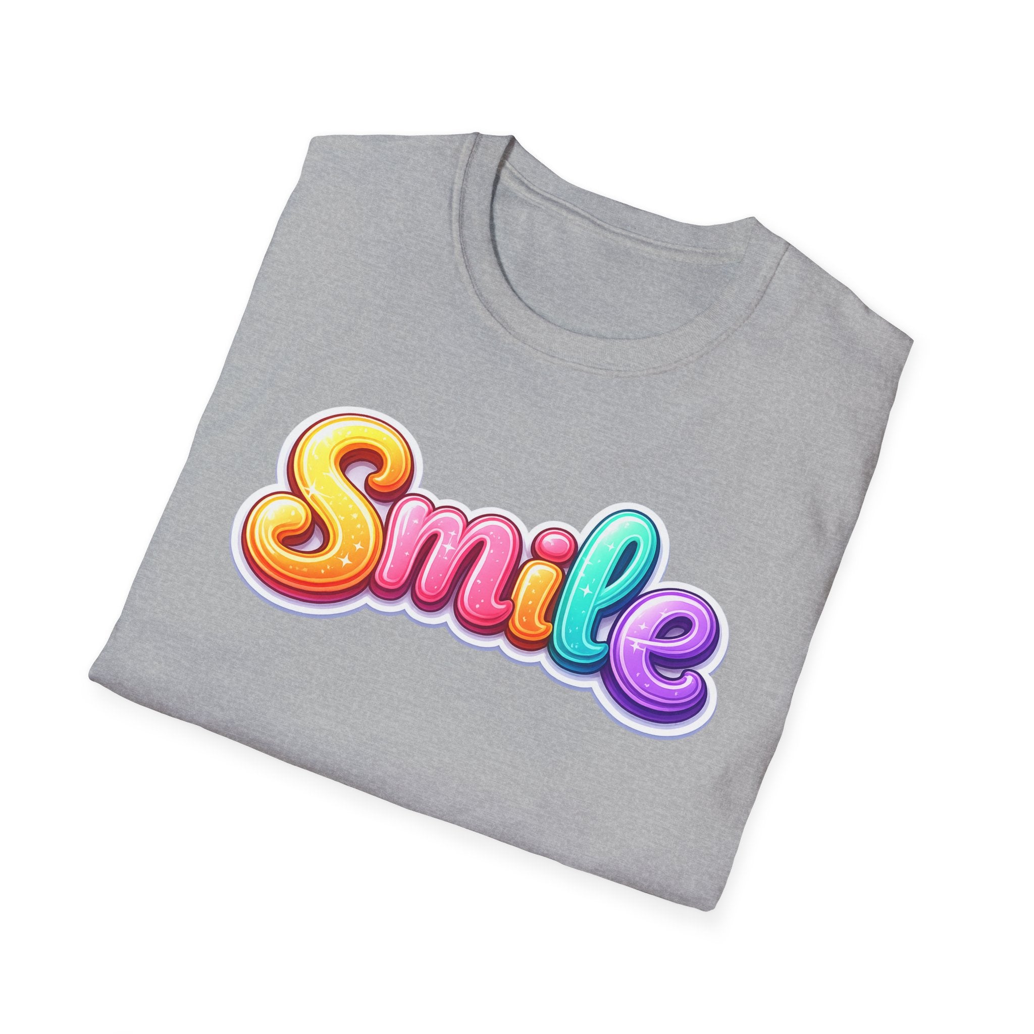 Smile colorful bubble text T-Shirt | rainbow typography